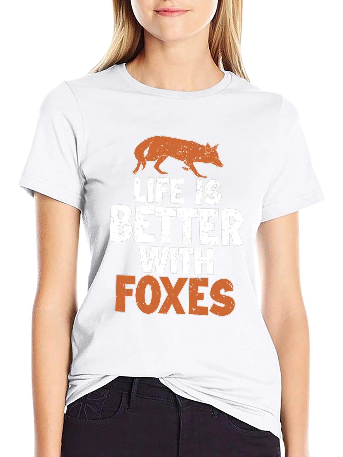 Black Life is Better with Foxes Graphic Tee - Black view 9