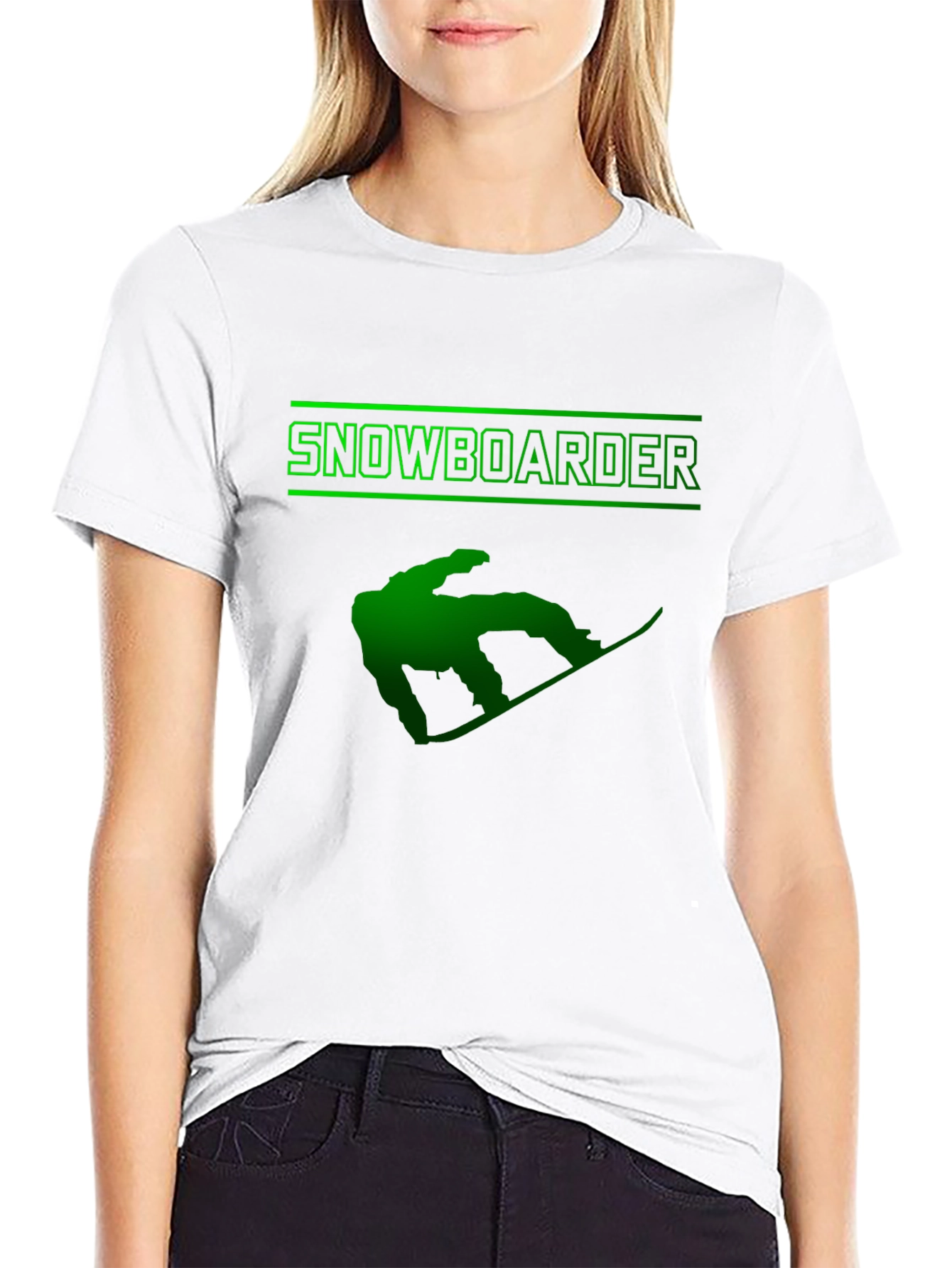 Black Snowboarder Graphic T-Shirt - Black view 9