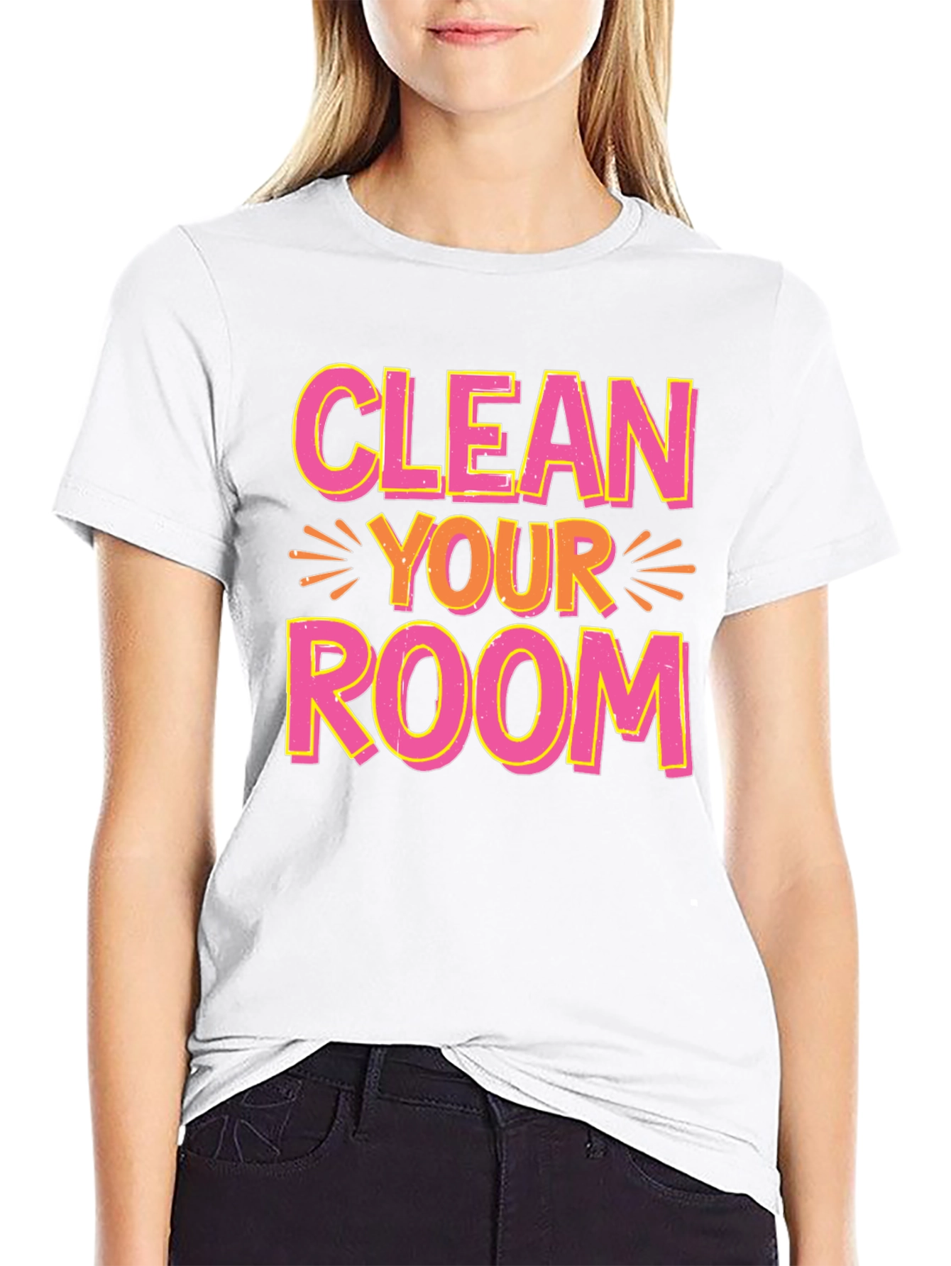 Black Clean Your Room Graphic Tee view 9