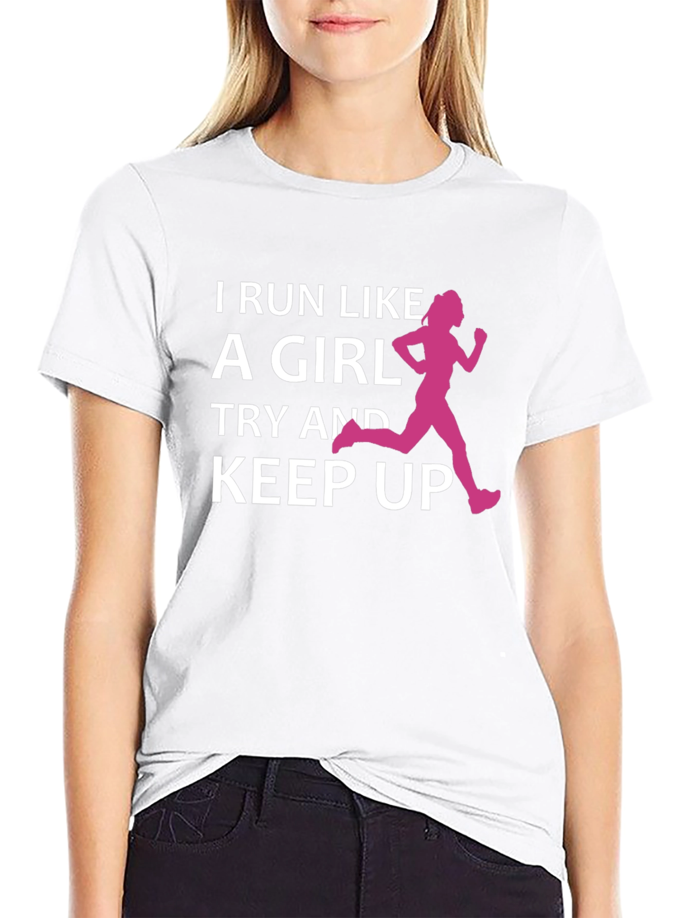 Black Run Like a Girl T-Shirt view 9