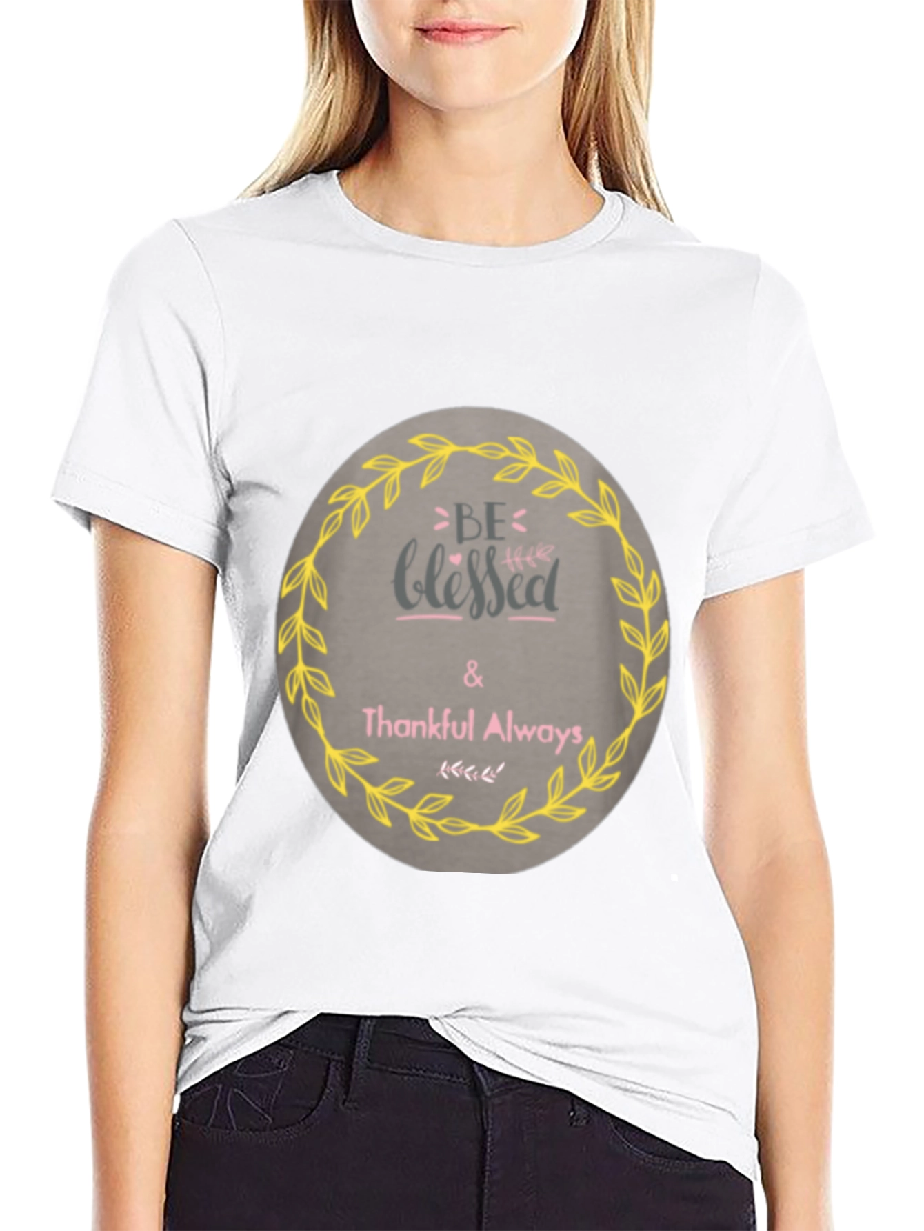 Black Be Blessed & Thankful Graphic T-Shirt view 9
