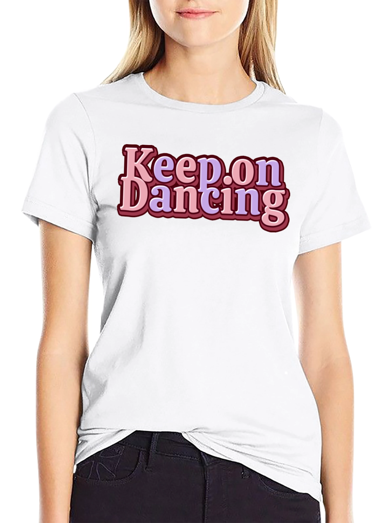 Black Keep on Dancing Graphic Tee - Retro Style view 9