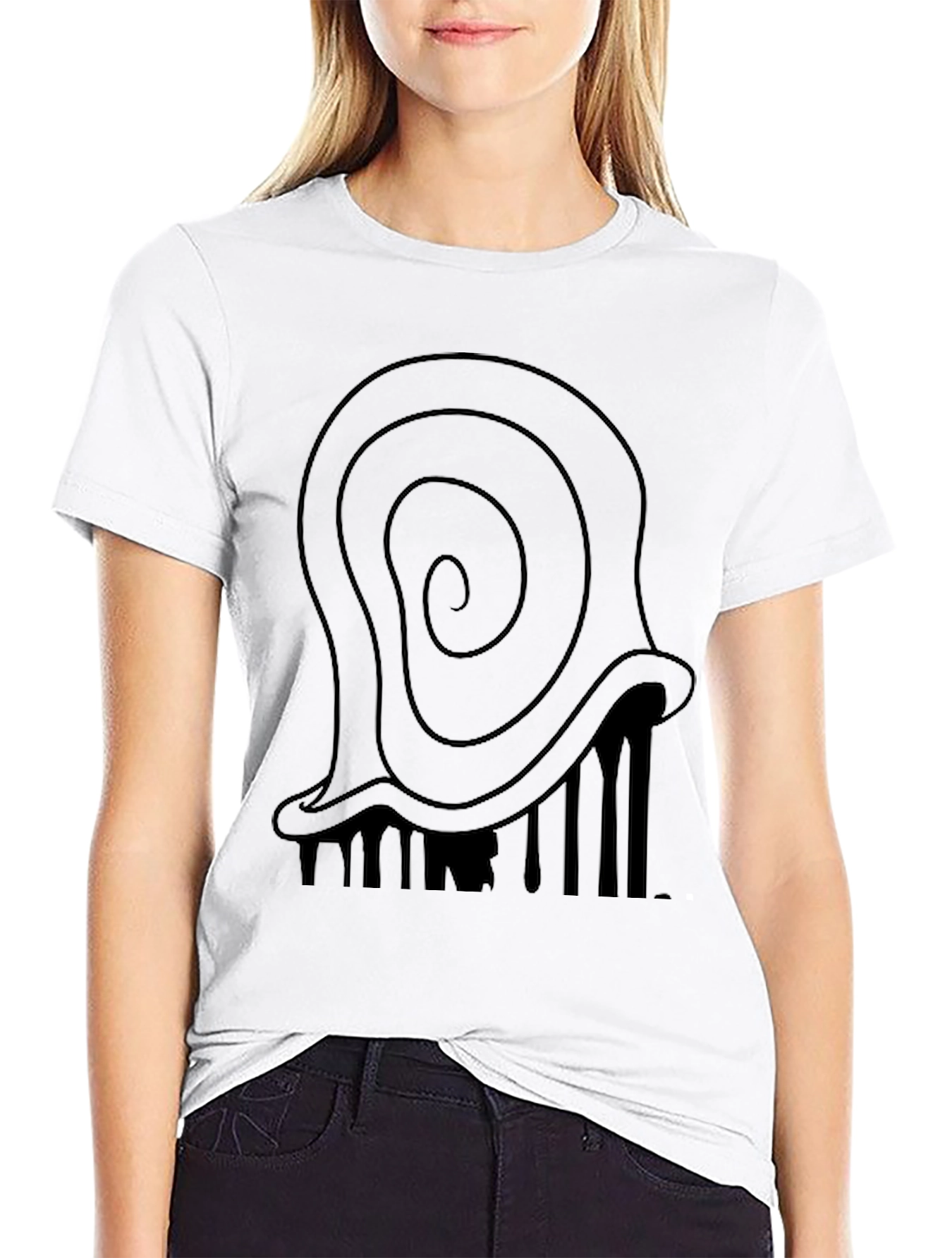 Black Abstract Swirl Graphic Tee - Men's Black T-Shirt view 9