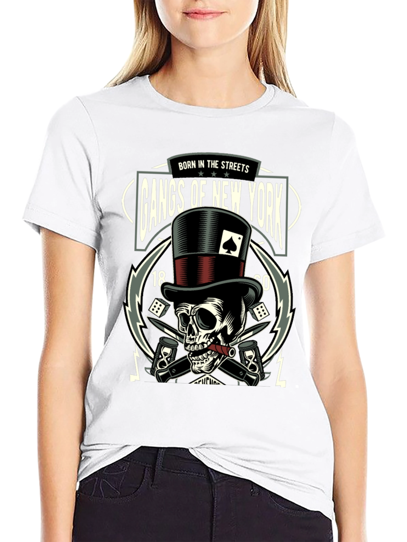 Black Gangs of New York Skull Graphic T-Shirt view 9