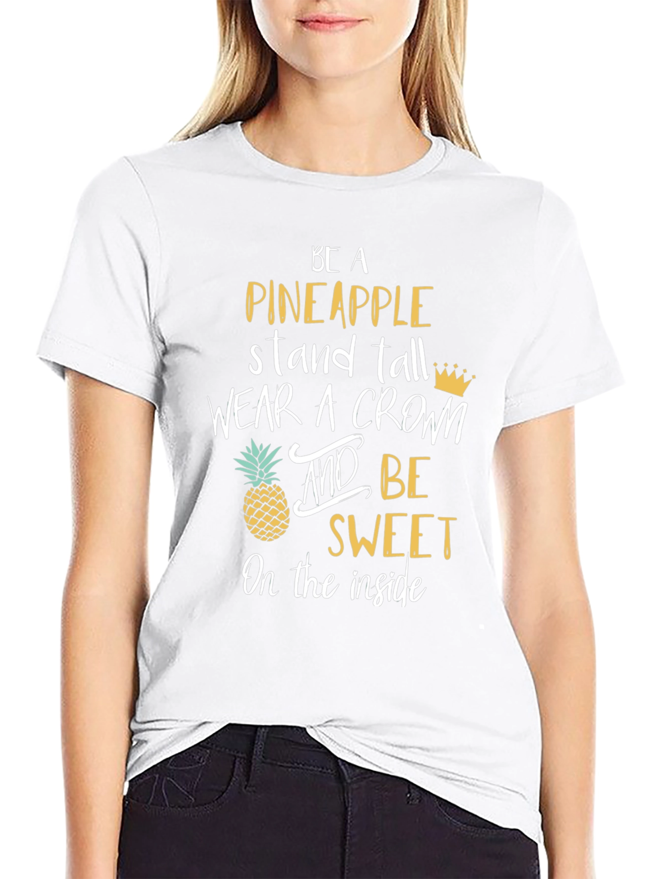 Black Be a Pineapple Graphic Tee - Stand Tall view 9