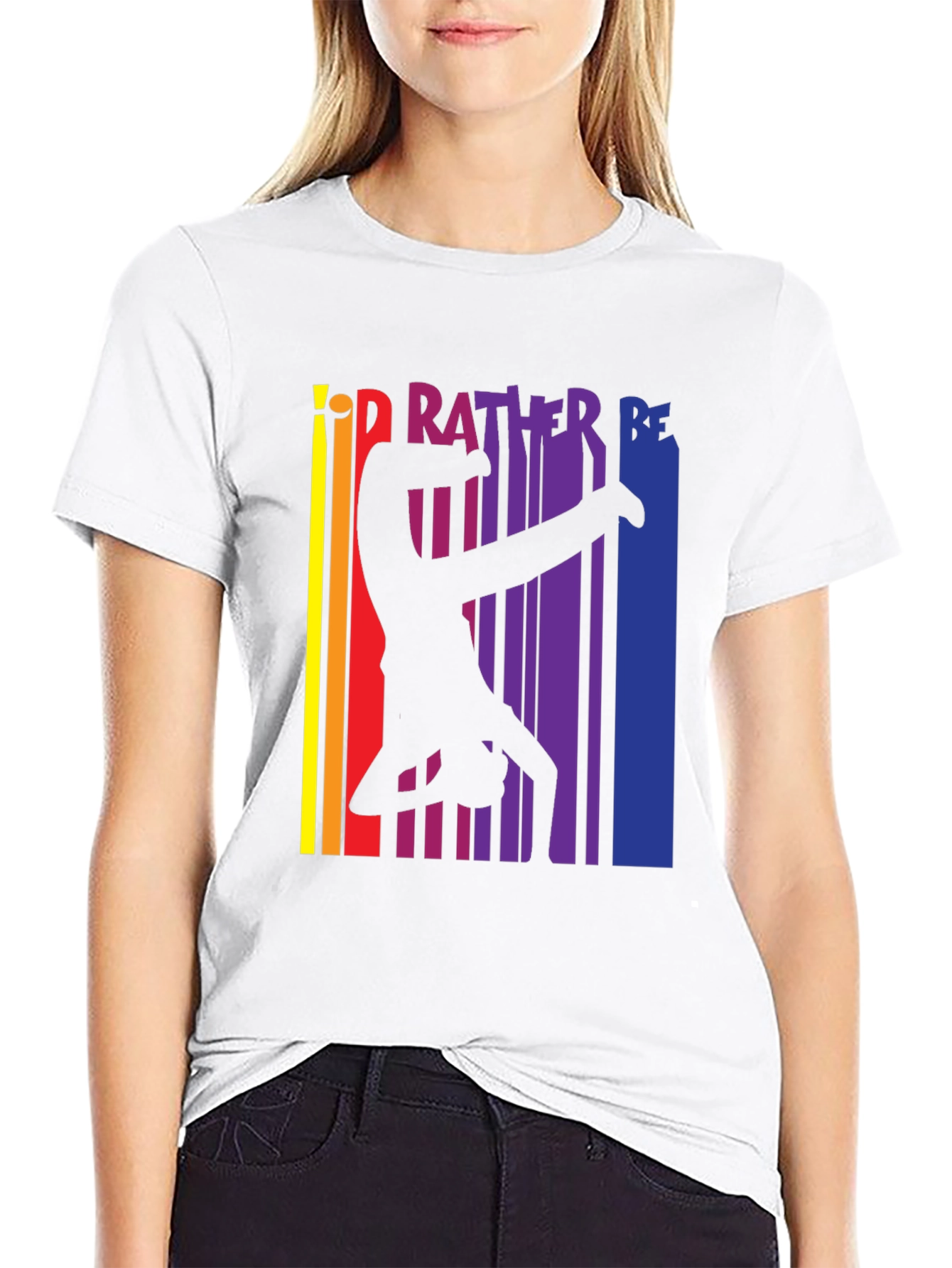 Black Gymnast Pride T-Shirt - I'd Rather Be Gymnastics Tee view 9