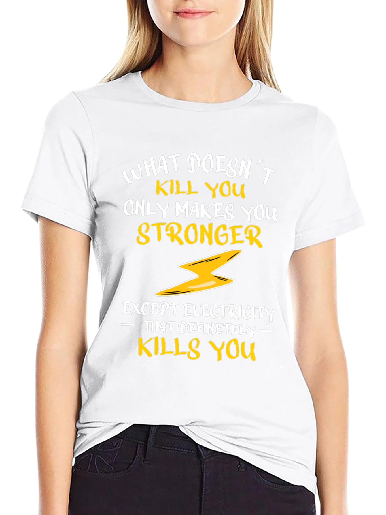 Black Funny Electricity T-Shirt - What Doesn't Kill You view 9