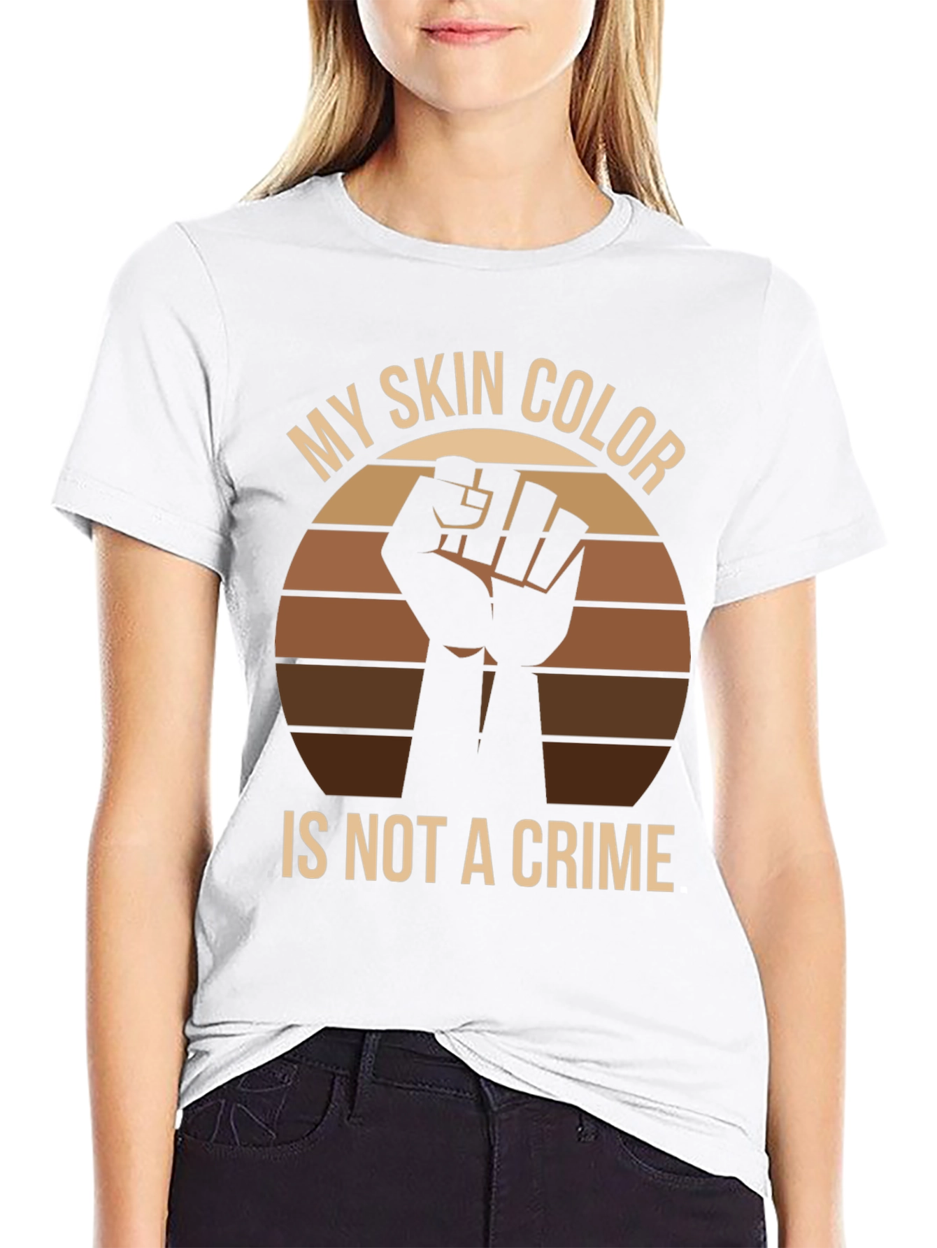 Black My Skin Color Is Not a Crime T-Shirt view 9