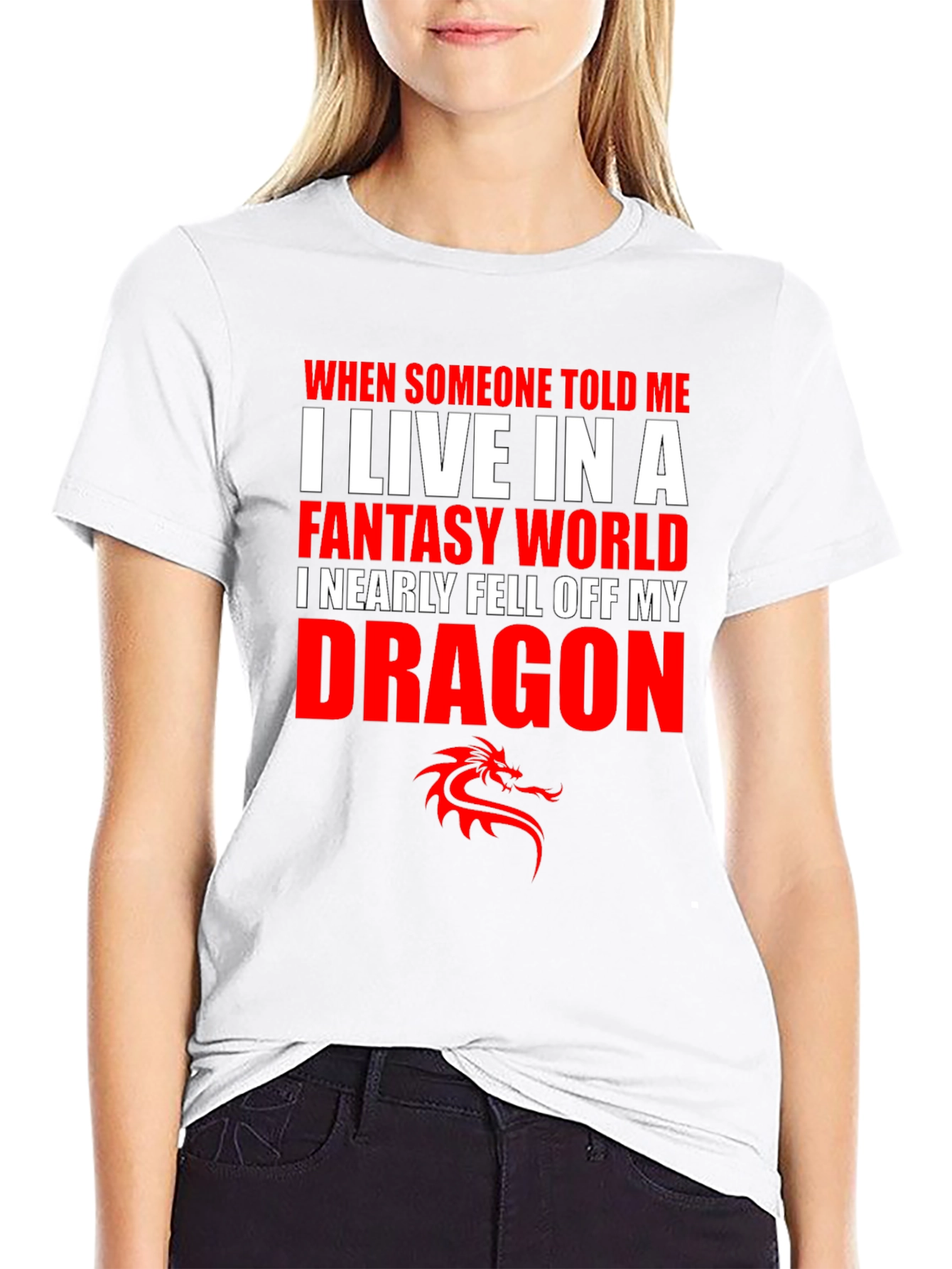 Black Fantasy World Dragon T-Shirt view 9