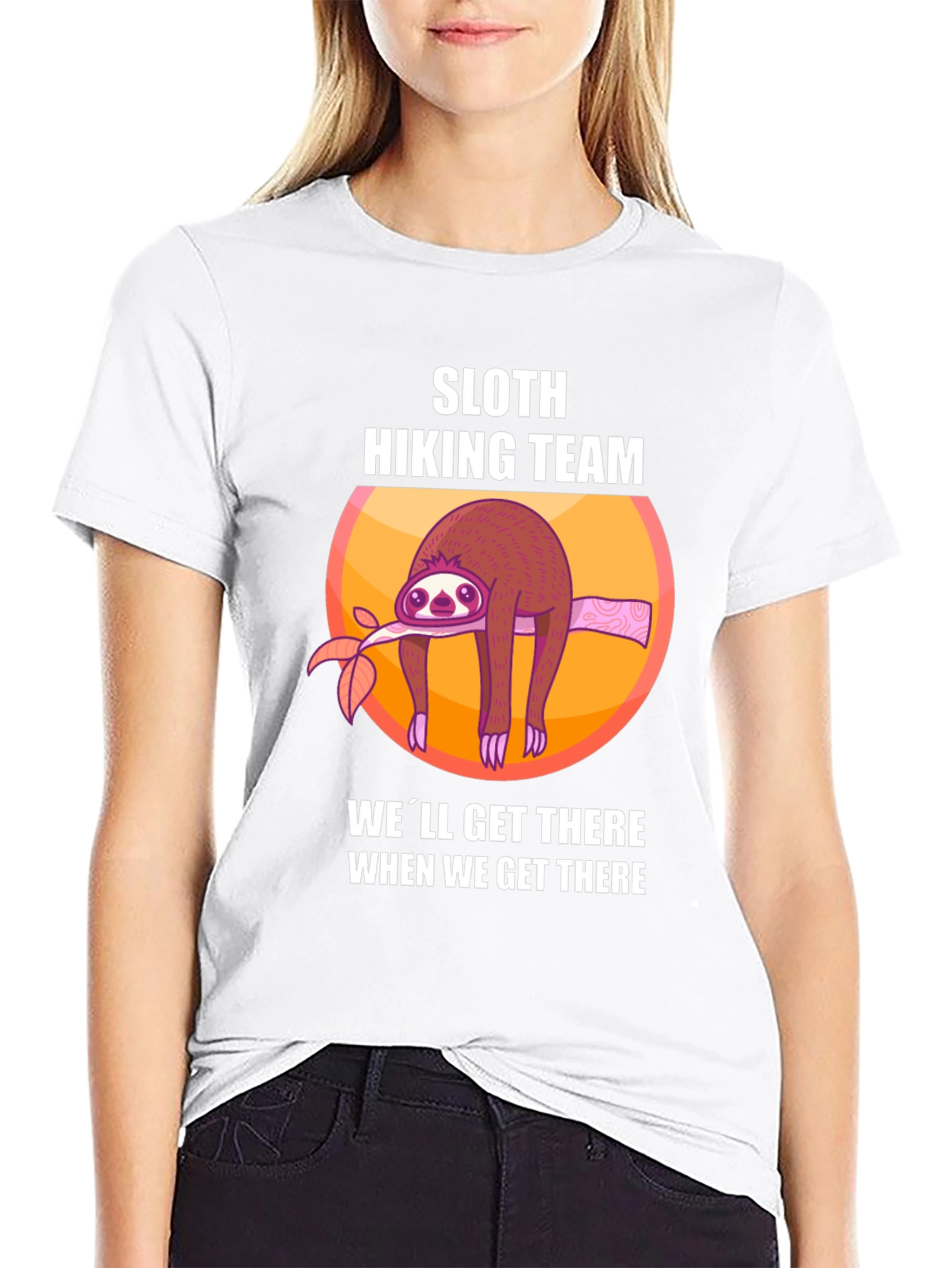 Black Sloth Hiking Team Graphic T-Shirt view 9