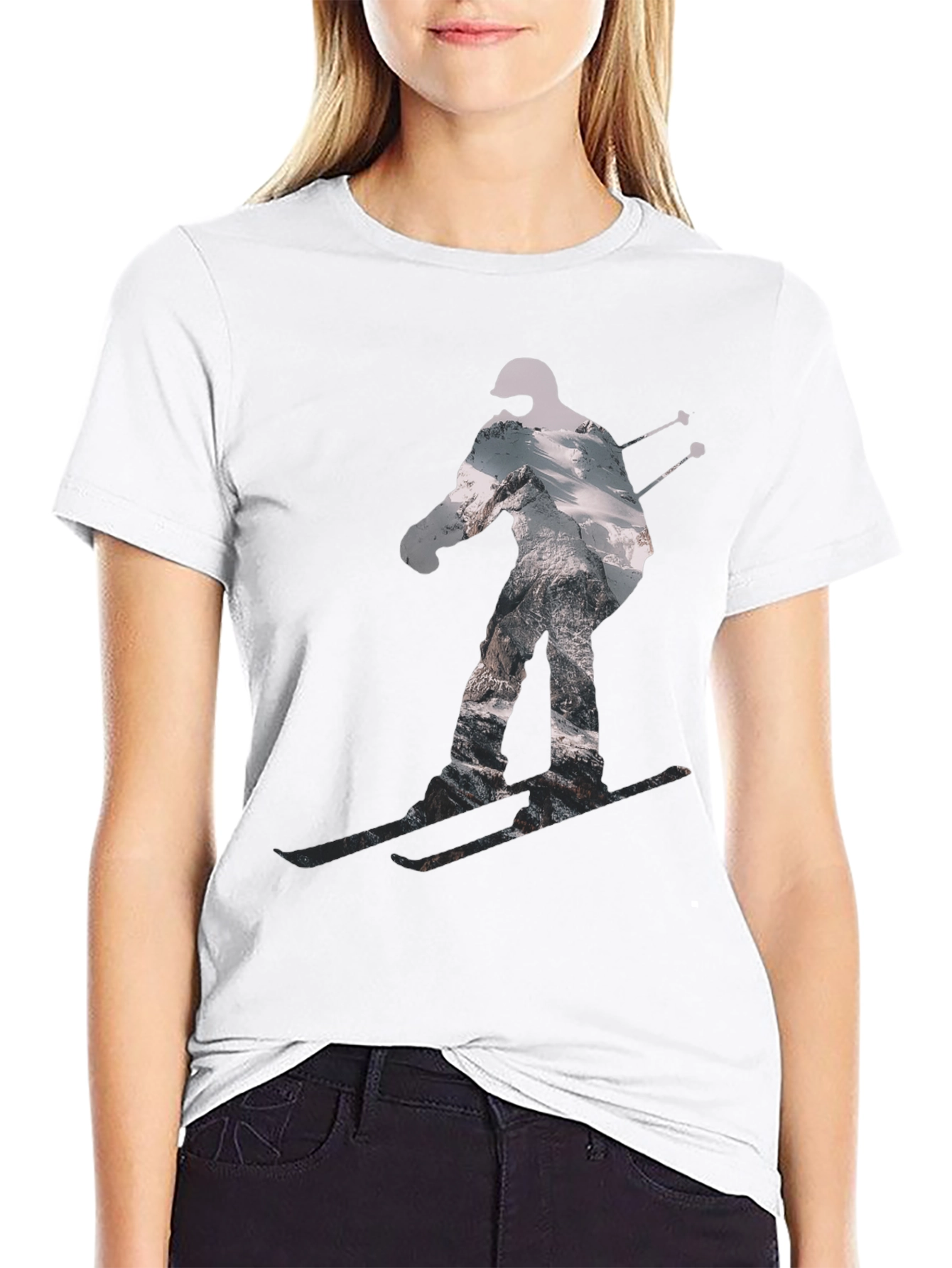 Black Skier Graphic Tee - Black T-Shirt view 9