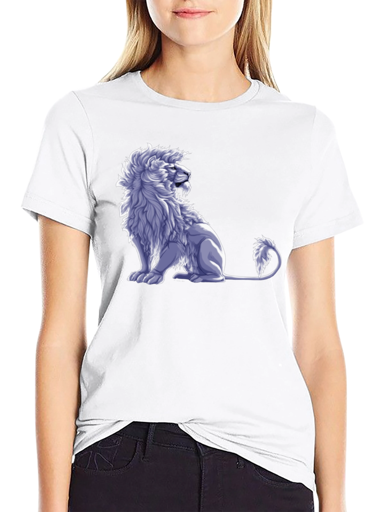 Black Lion Graphic Tee - Black Cotton Blend view 9