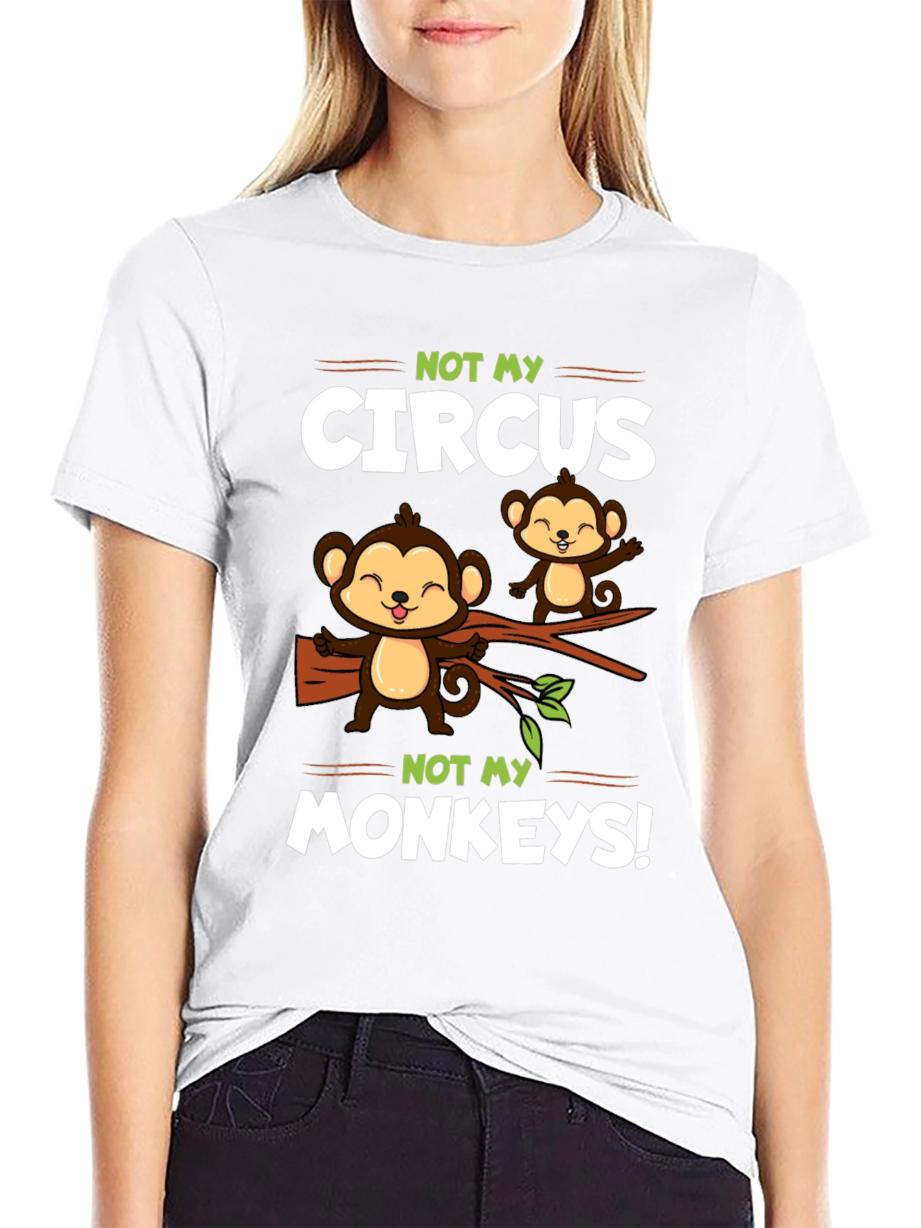 Black Funny Monkey Circus T-Shirt - Novelty Graphic Tee view 9