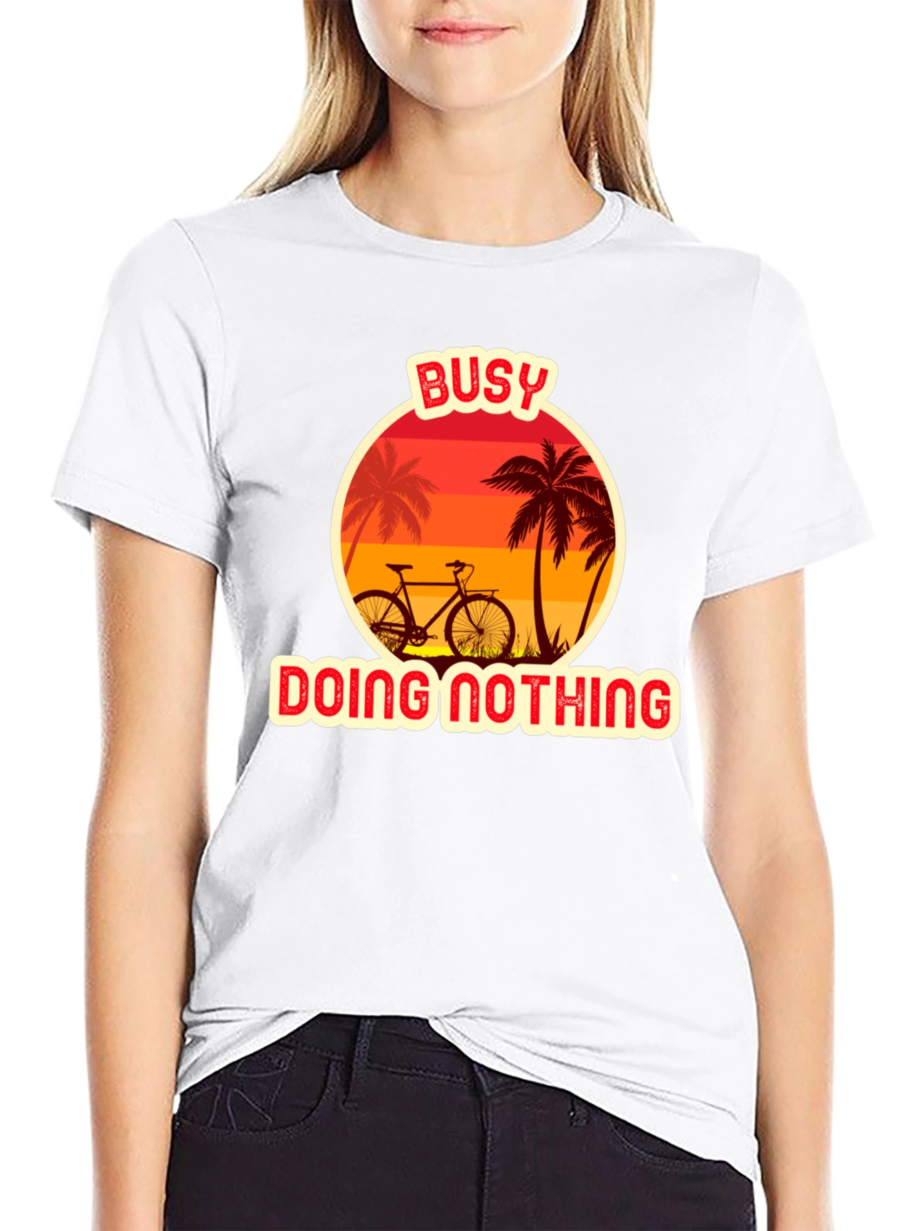Black Busy Doing Nothing Graphic T-Shirt view 9
