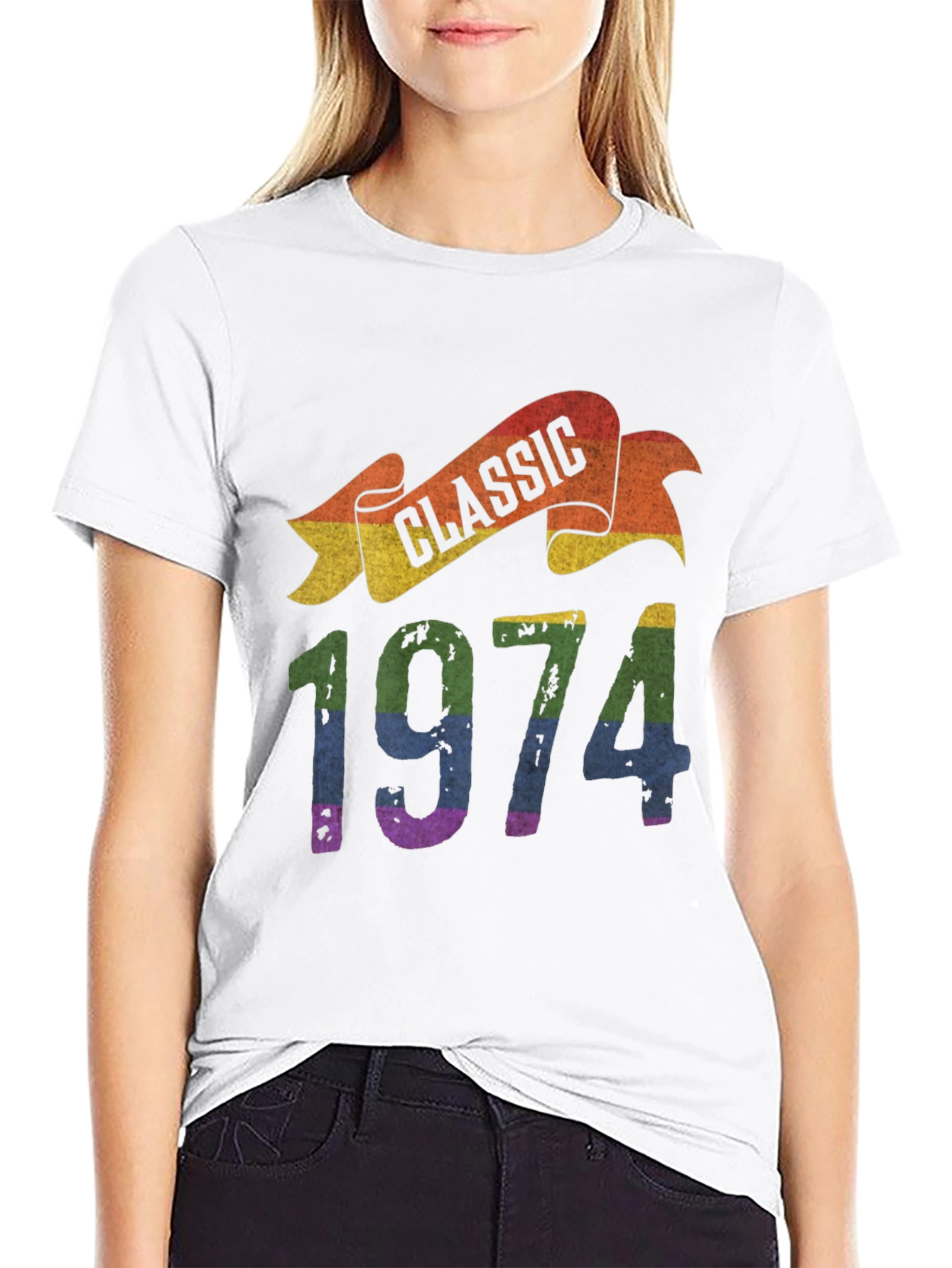 Black Classic 1974 Rainbow T-Shirt view 9