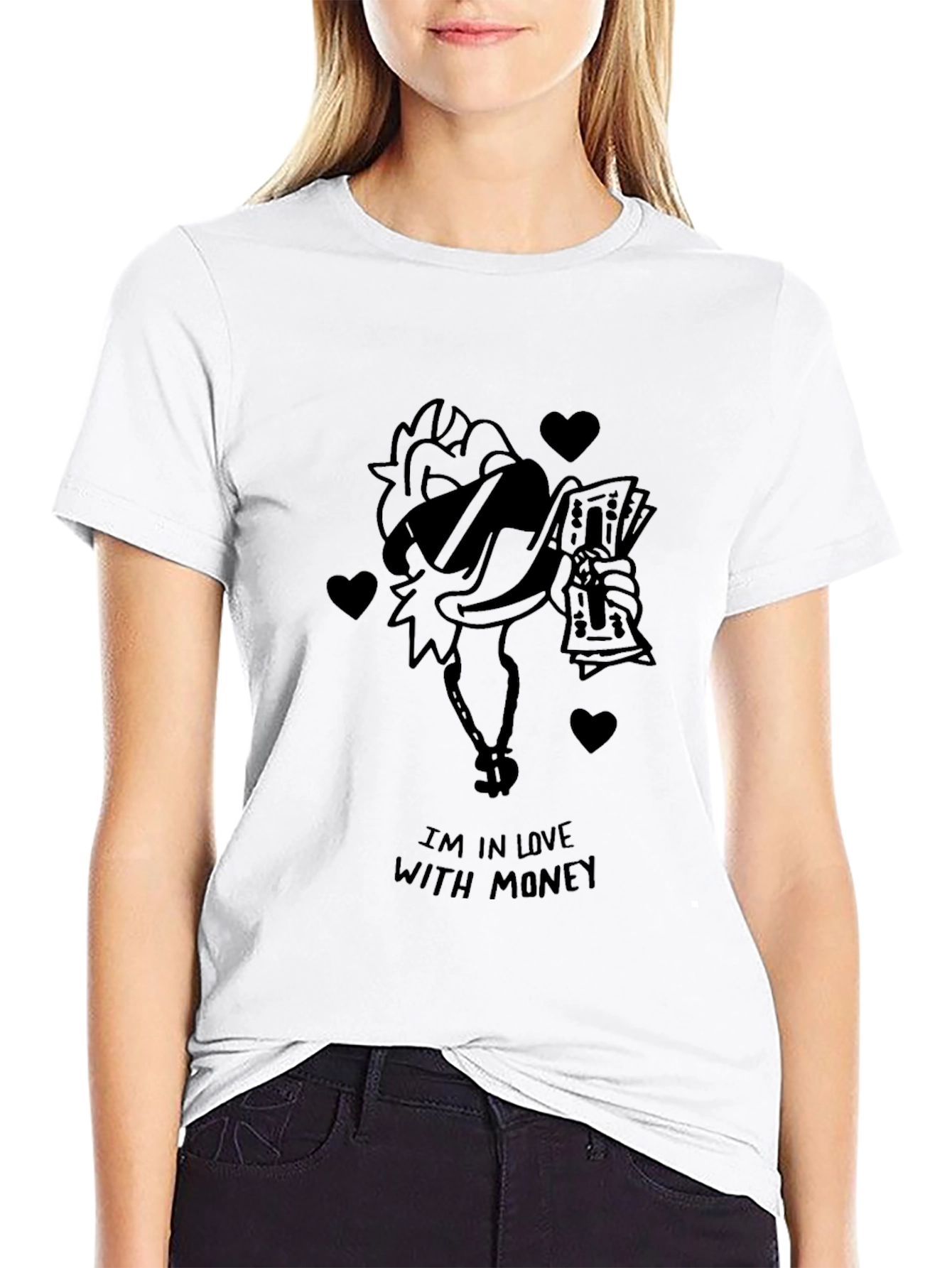 Black Funny Money Chicken Graphic T-Shirt view 9