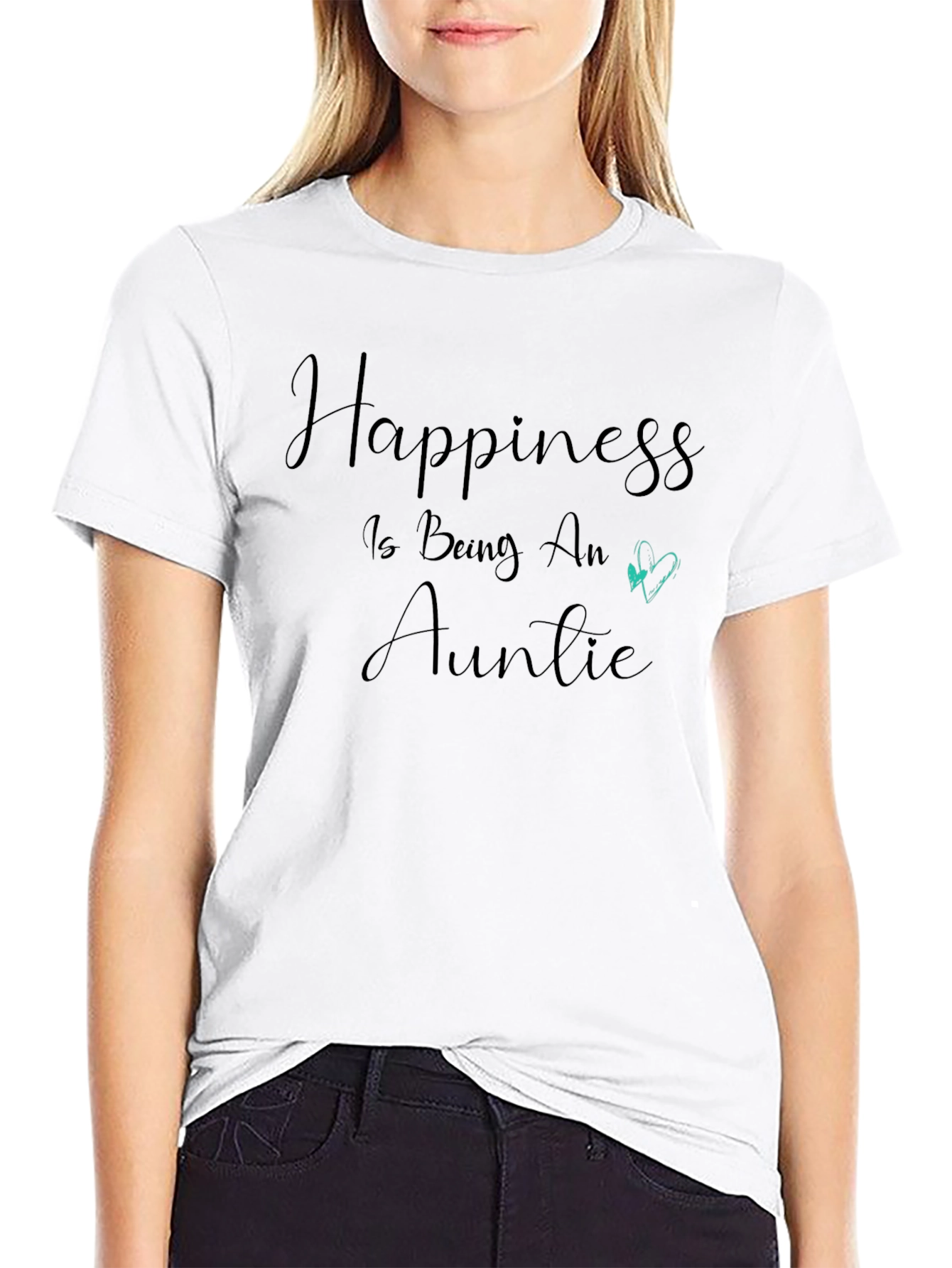 Black Happiness Is Being An Auntie Black T-Shirt view 9