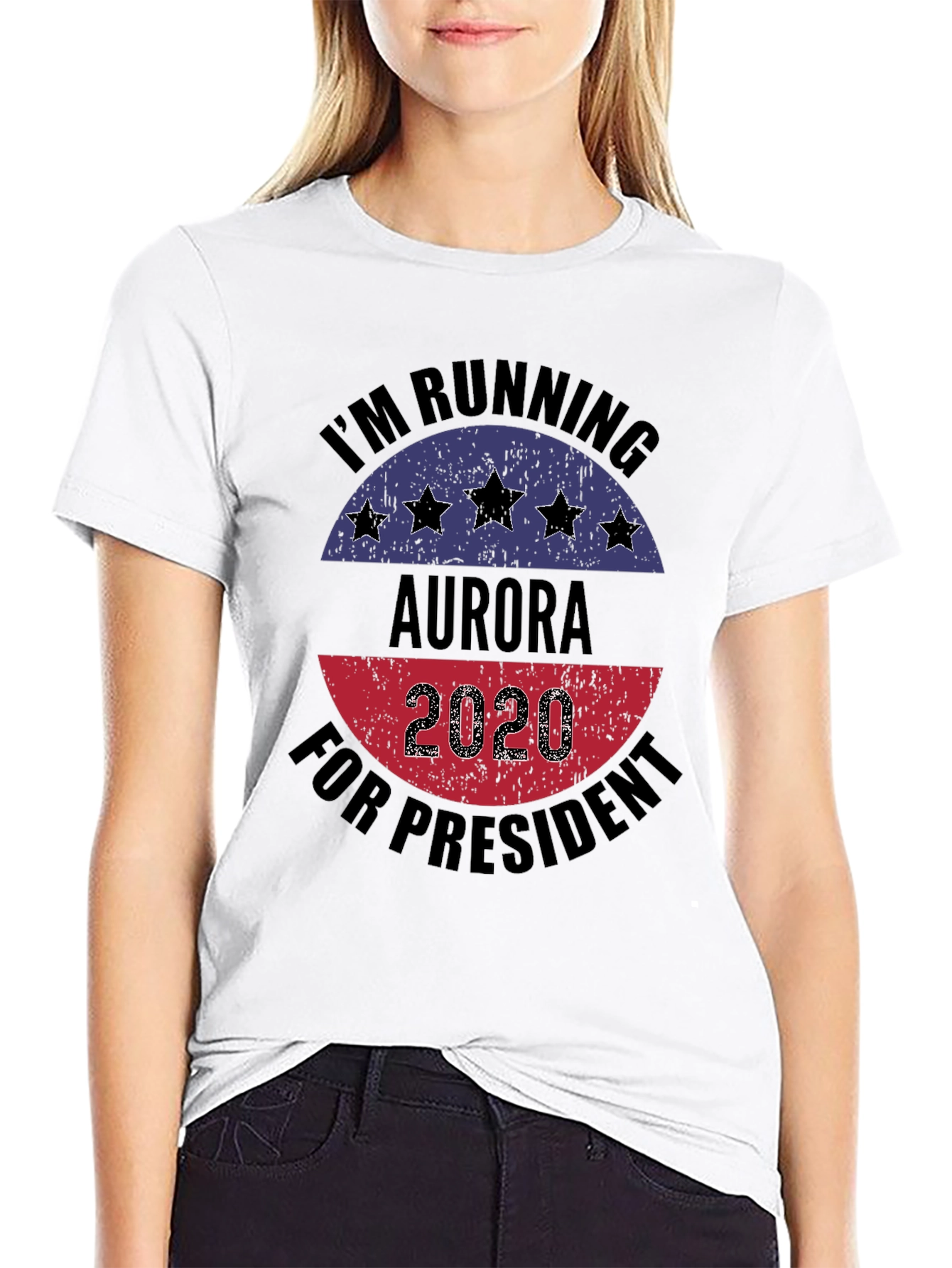 Black Aurora for President 2020 Black T-Shirt view 9