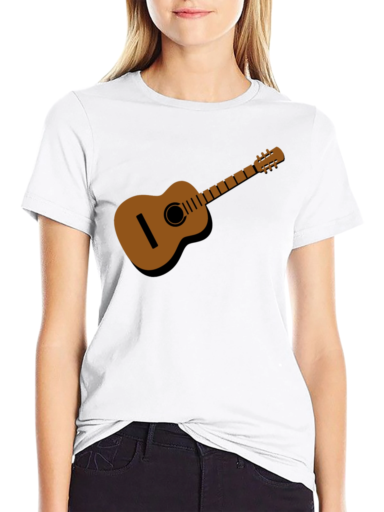 Black Acoustic Guitar T-Shirt - Music Lover Tee view 9