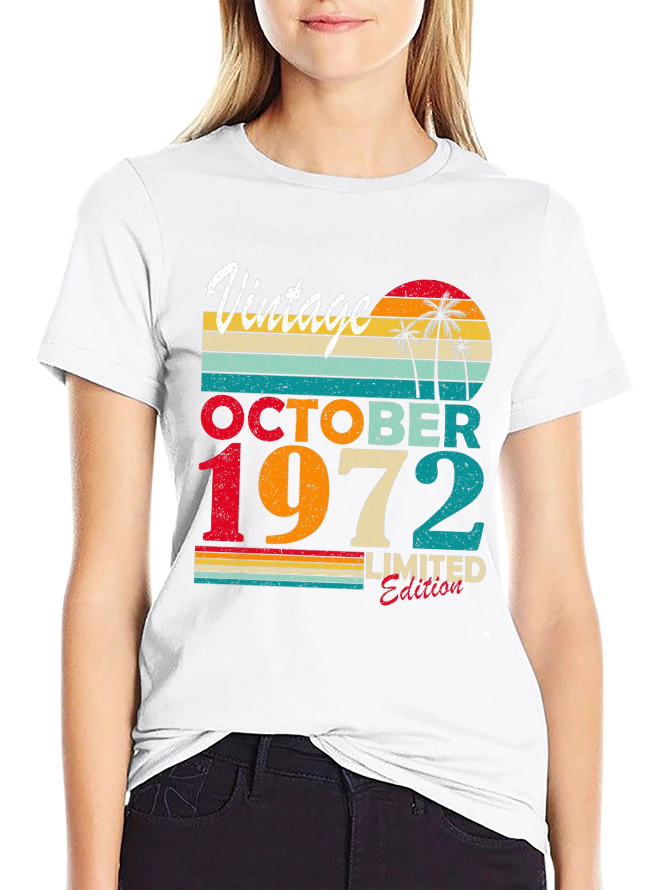 Black Vintage October 1972 Limited Edition T-Shirt view 9
