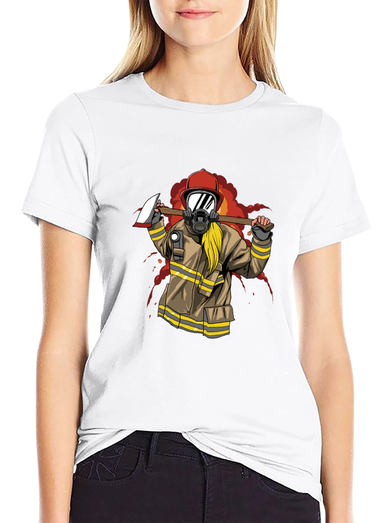 Firefighter Axe T-Shirt - Bold Graphic Tee - 9