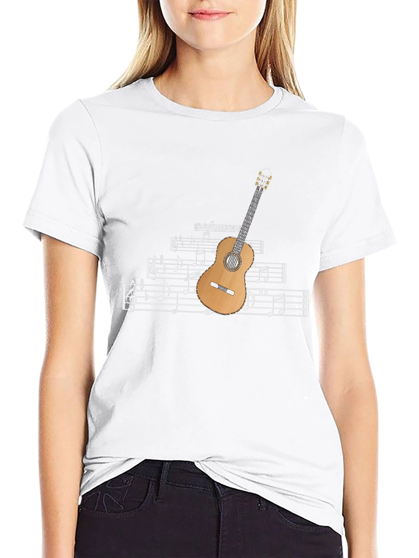 Black Musical Guitar Graphic Tee view 9