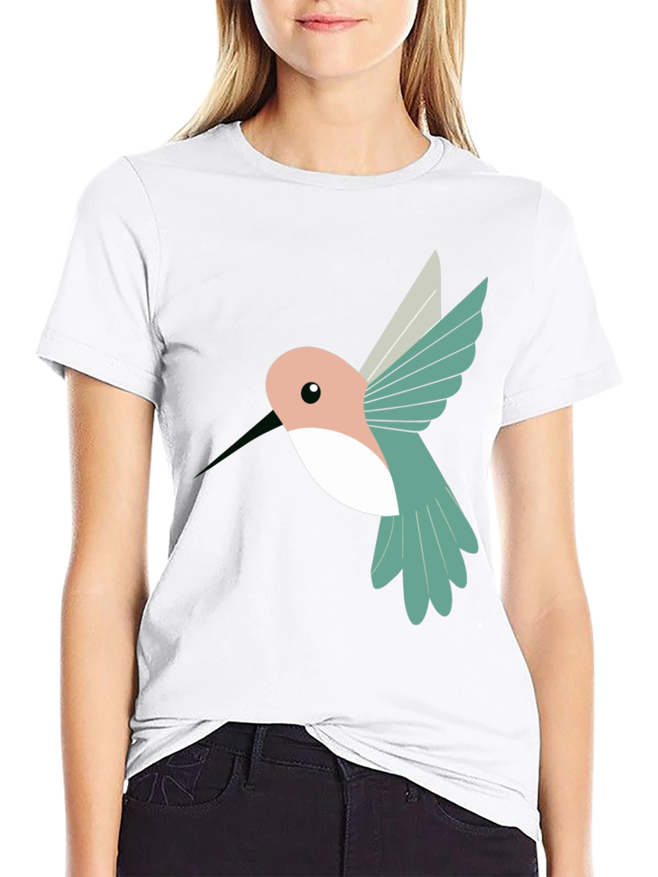 Black Hummingbird Graphic Black T-Shirt view 9