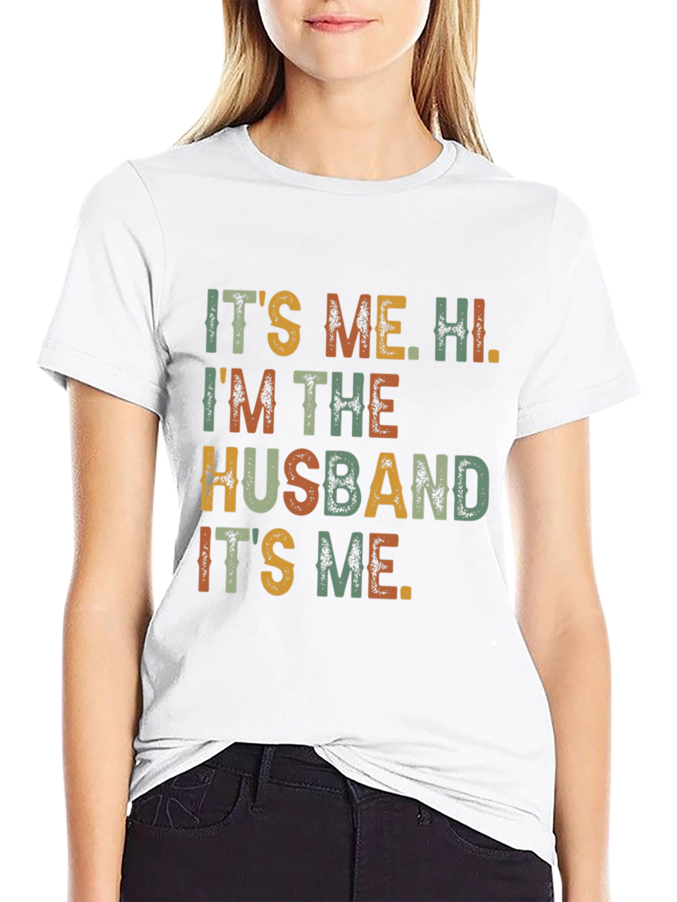 Black It's Me, Hi, I'm The Husband Funny T-Shirt view 9