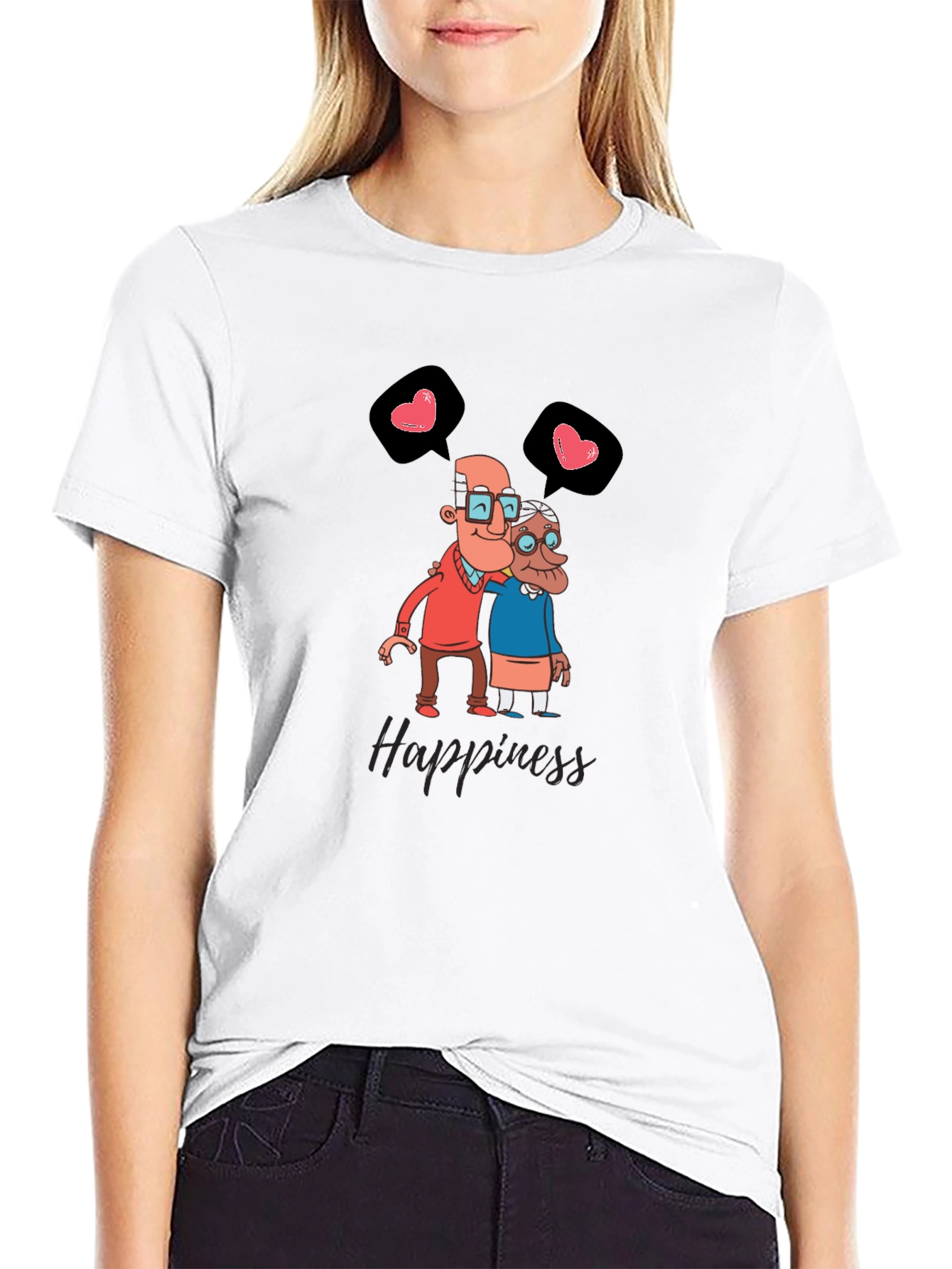 Black Love & Happiness Graphic Tee view 9