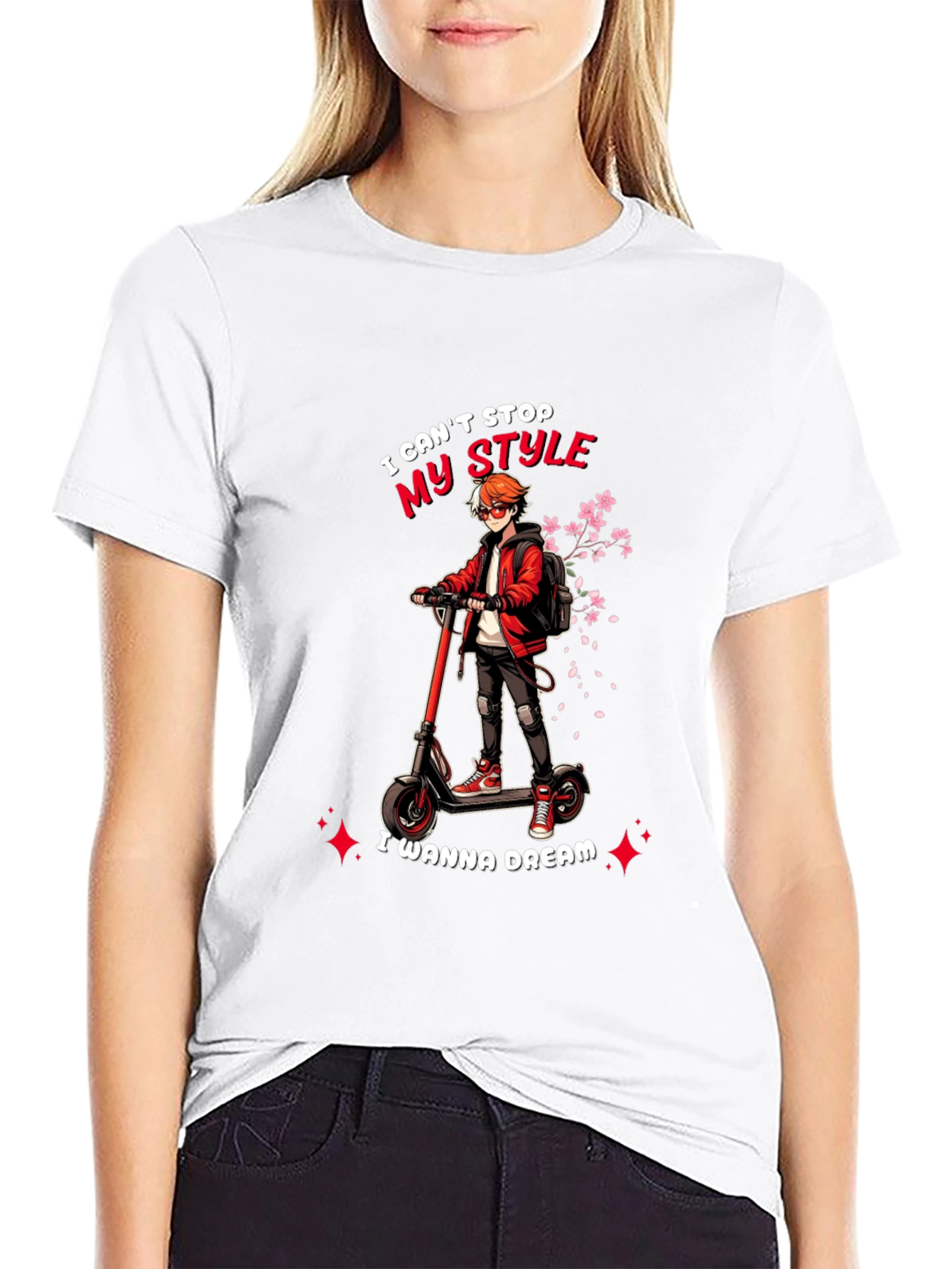 Black Stylish Anime T-Shirt - I Can't Stop My Style - Dream view 9