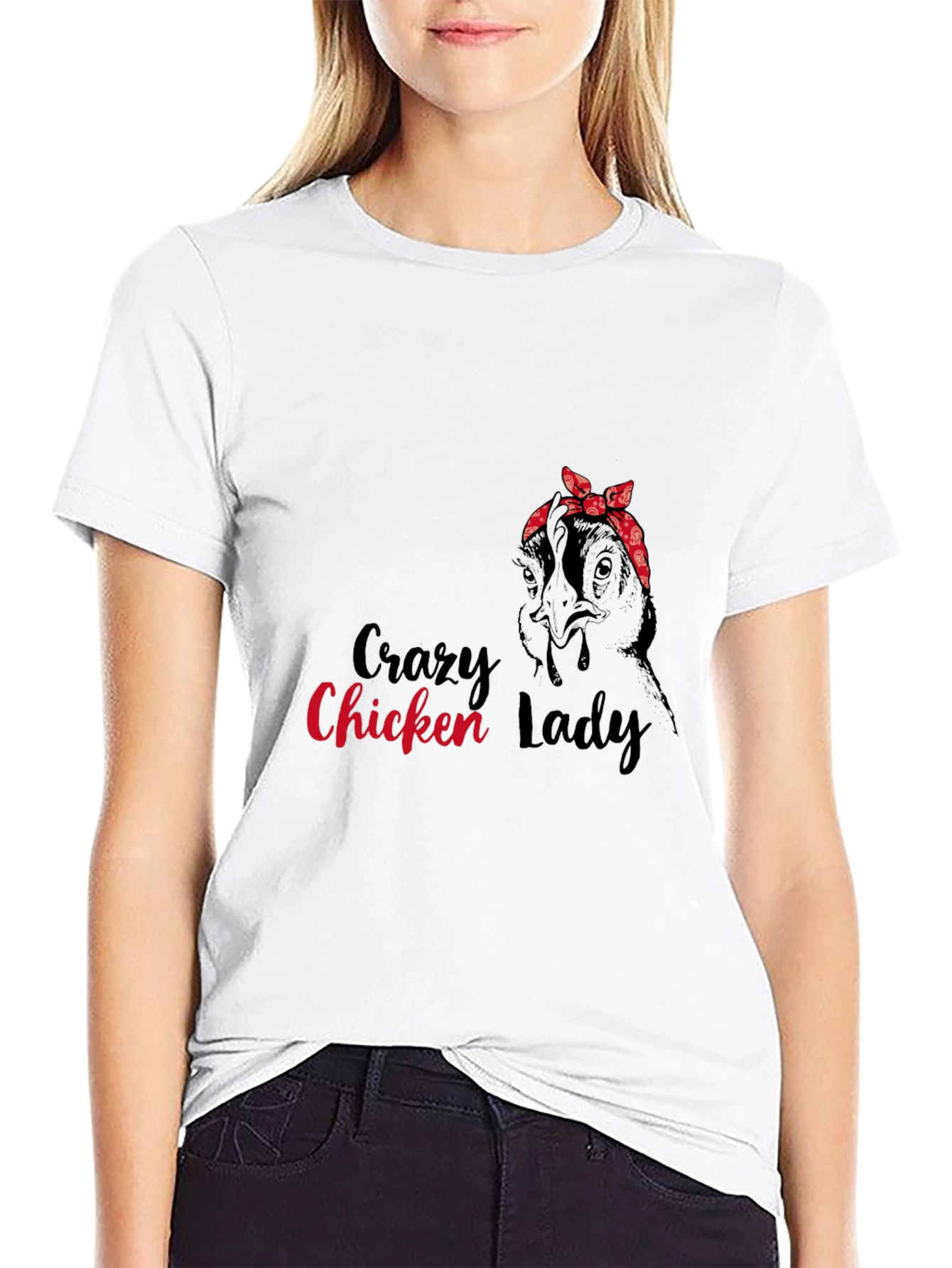 Black Crazy Chicken Lady Graphic Tee view 9