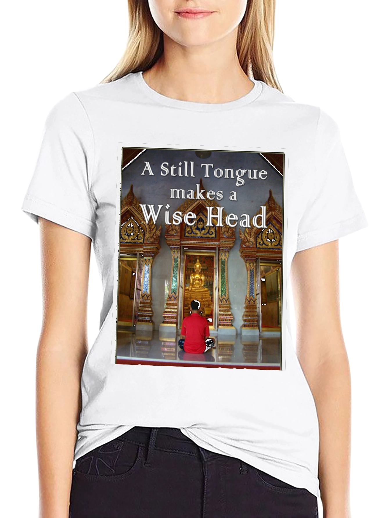 Black Wise Head T-Shirt - Buddha Inspired view 9