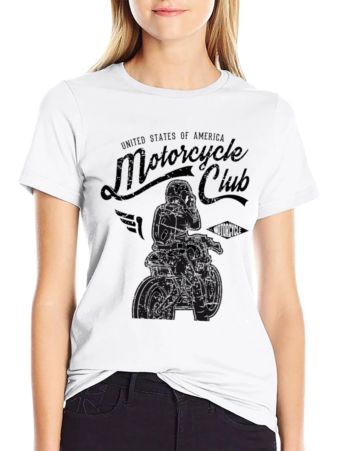 Motorcycle Club Graphic Print T-Shirt - Black - 9