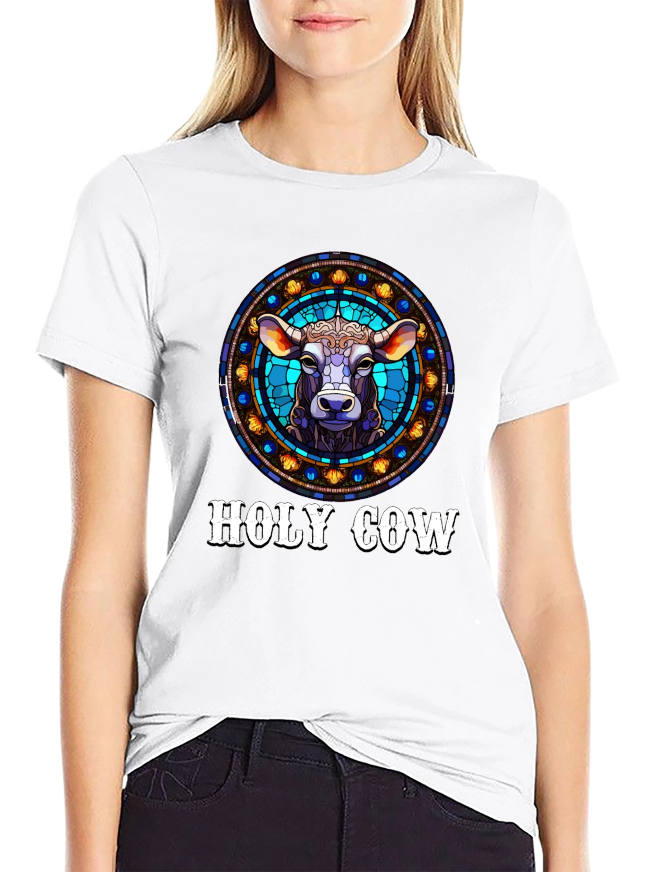 Black Holy Cow Graphic Tee - Black view 9