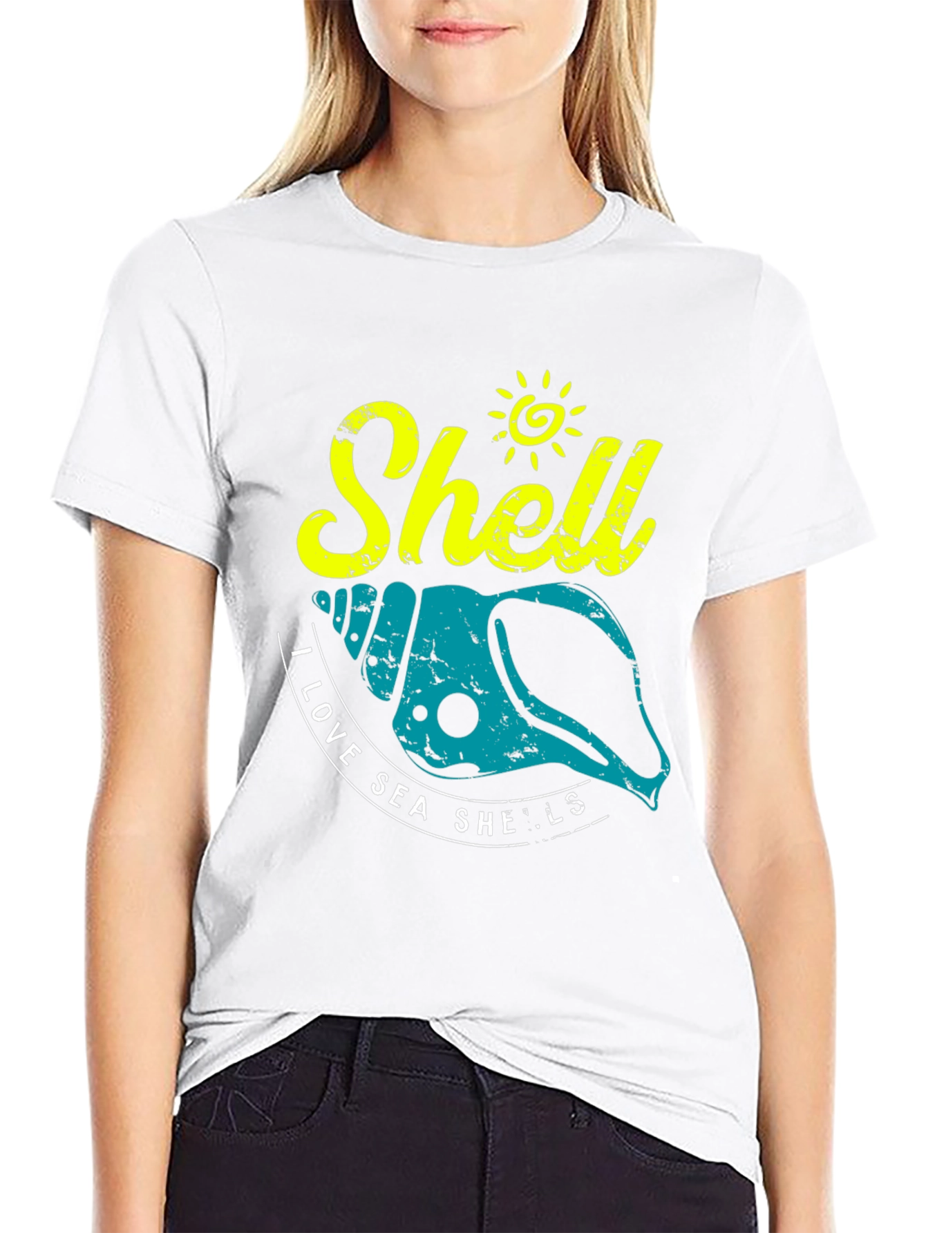 Black I Love Sea Shells Graphic T-Shirt view 9