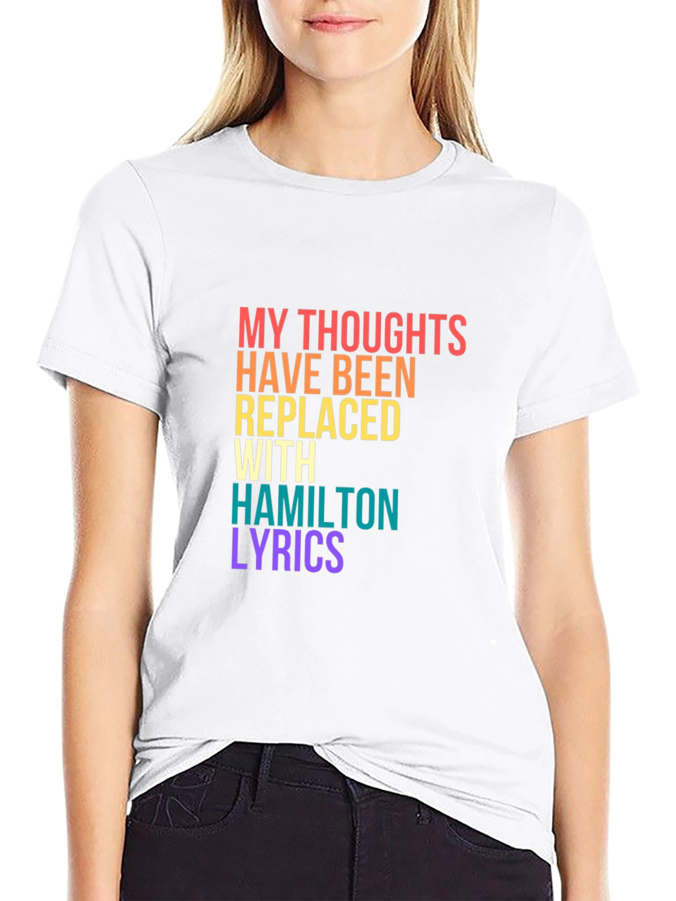 Black Hamilton Lyrics T-Shirt view 9