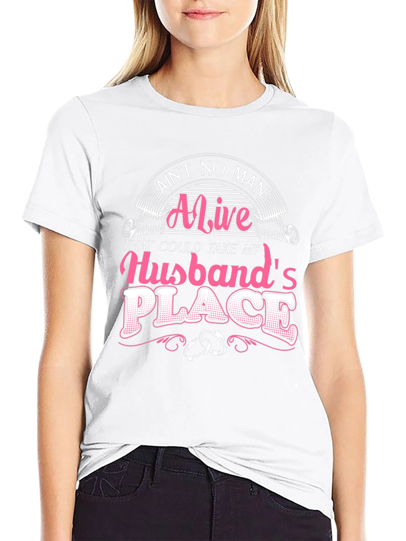 Black Ain't No Man Husband T-Shirt view 9