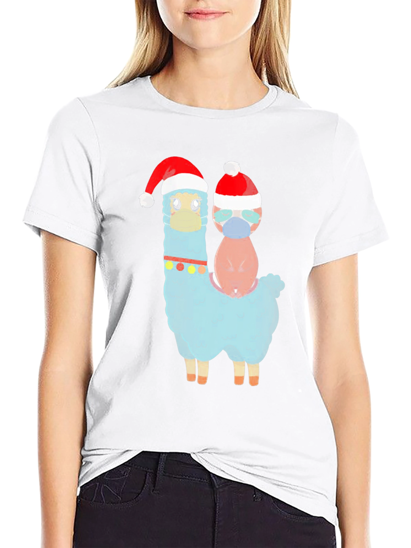 Festive Llama & Friend Christmas T-Shirt - 9