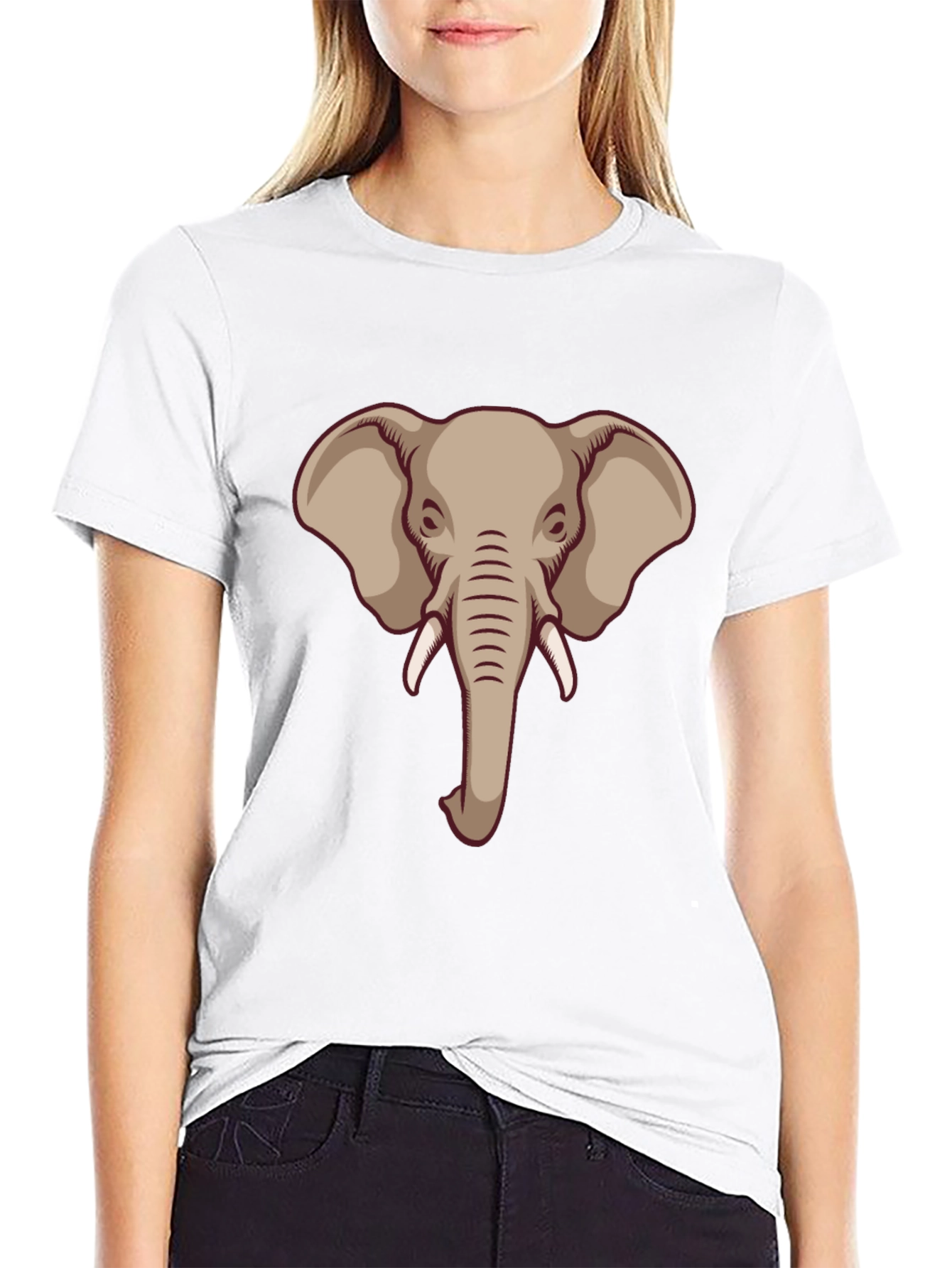 Black Elephant Graphic Tee - Cool Animal Design T-Shirt view 9