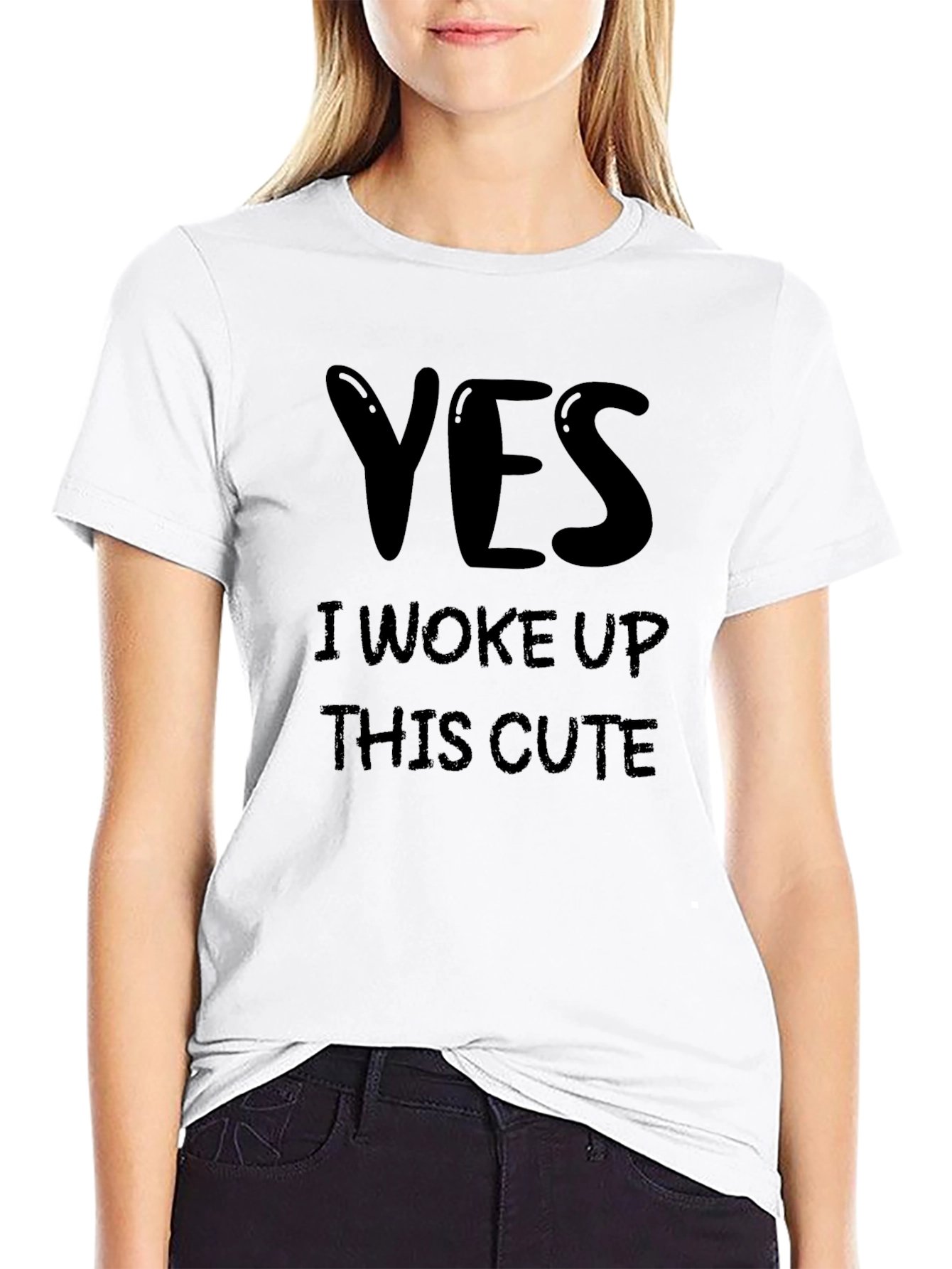 Black Yes I Woke Up This Cute - Funny Graphic Tee view 9