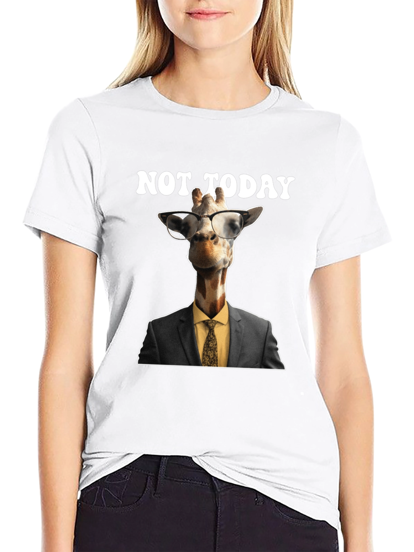 Black Not Today Giraffe T-Shirt view 9