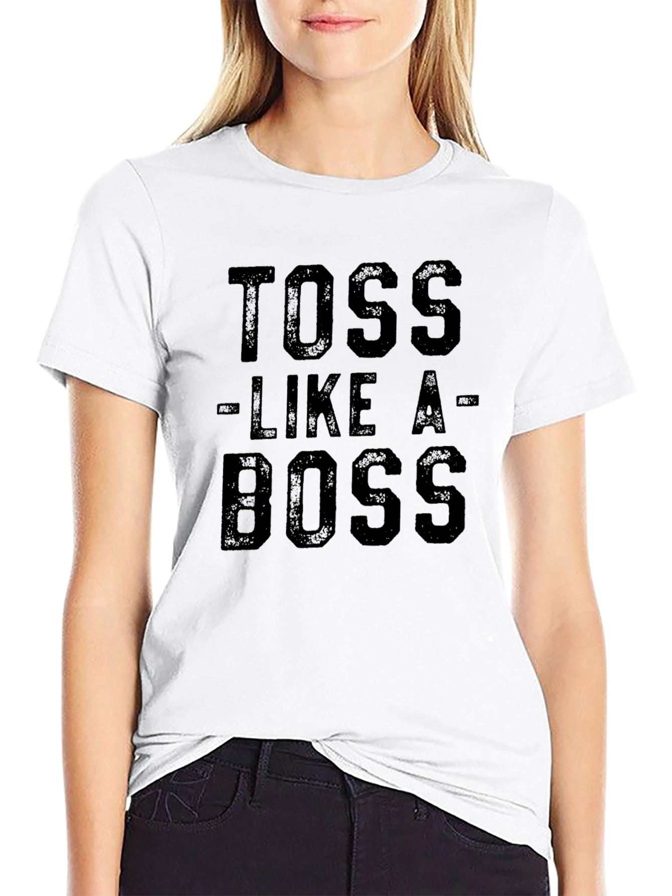 Black Toss Like a Boss Men's Black Graphic T-Shirt view 9