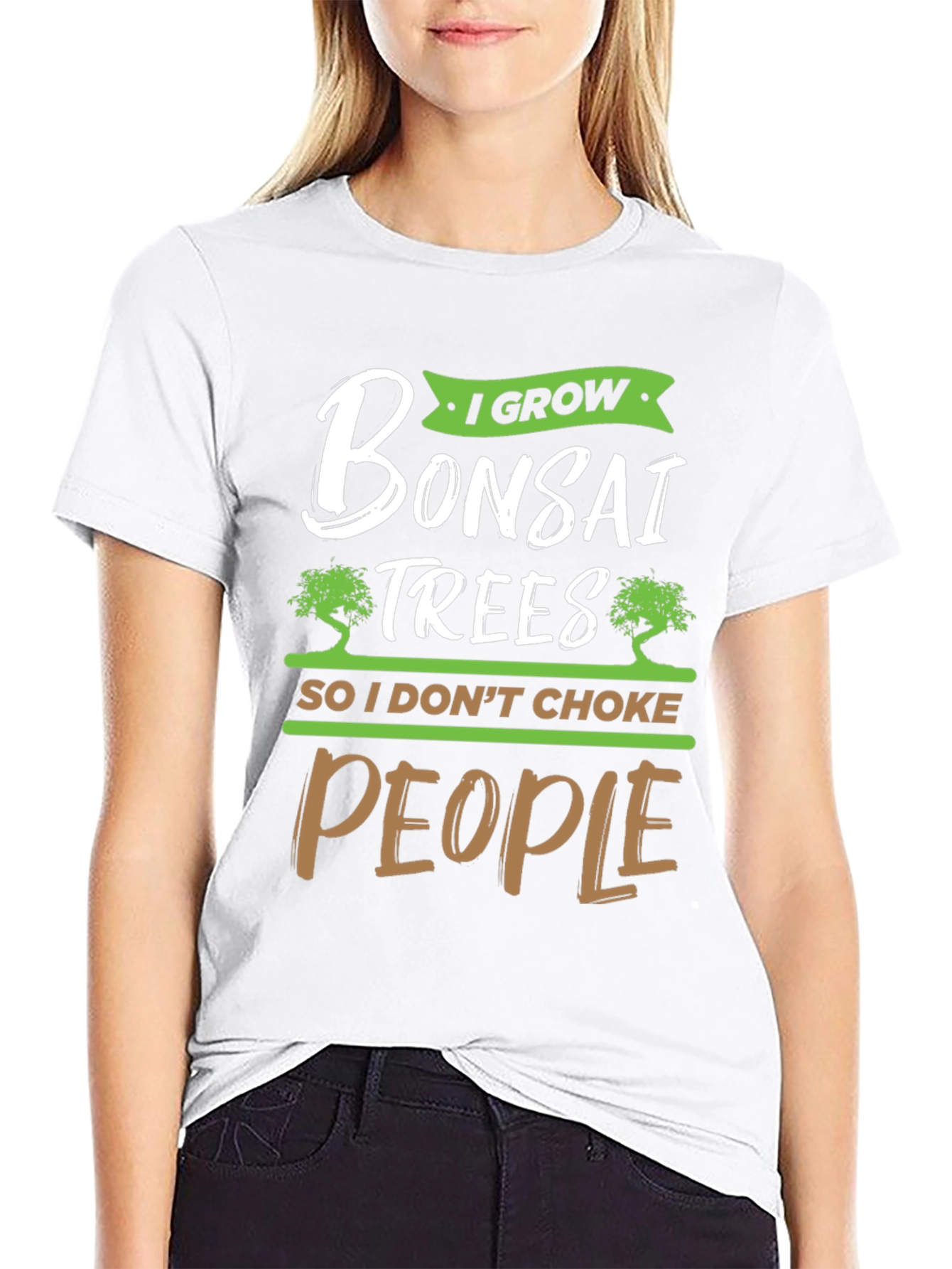 Black I Grow Bonsai Trees Funny Graphic Tee view 9