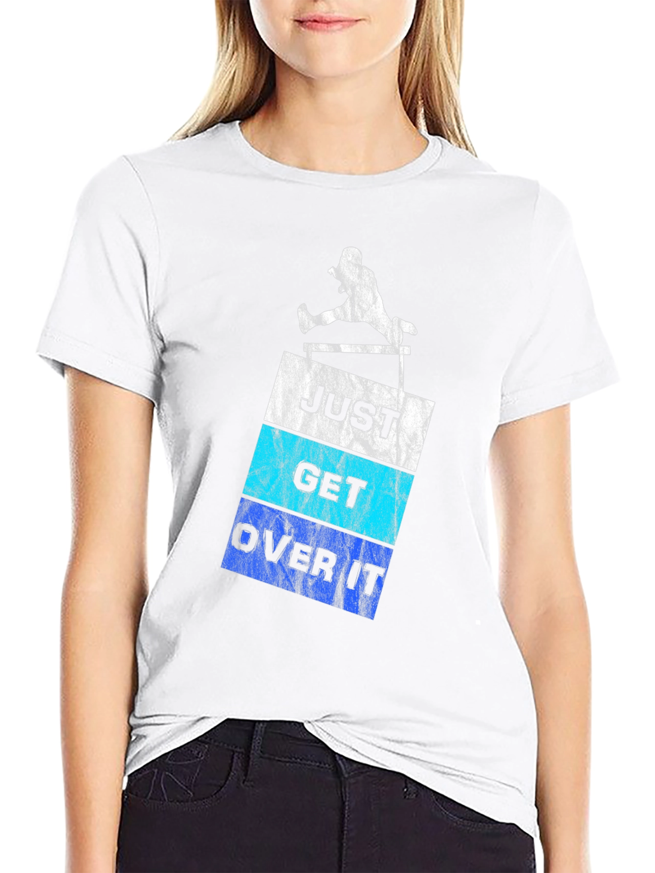 Black Just Get Over It Graphic Tee view 9