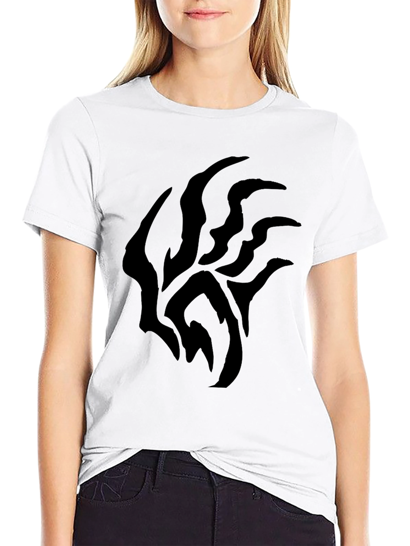 Black Black Graphic Tee - Abstract Design view 9