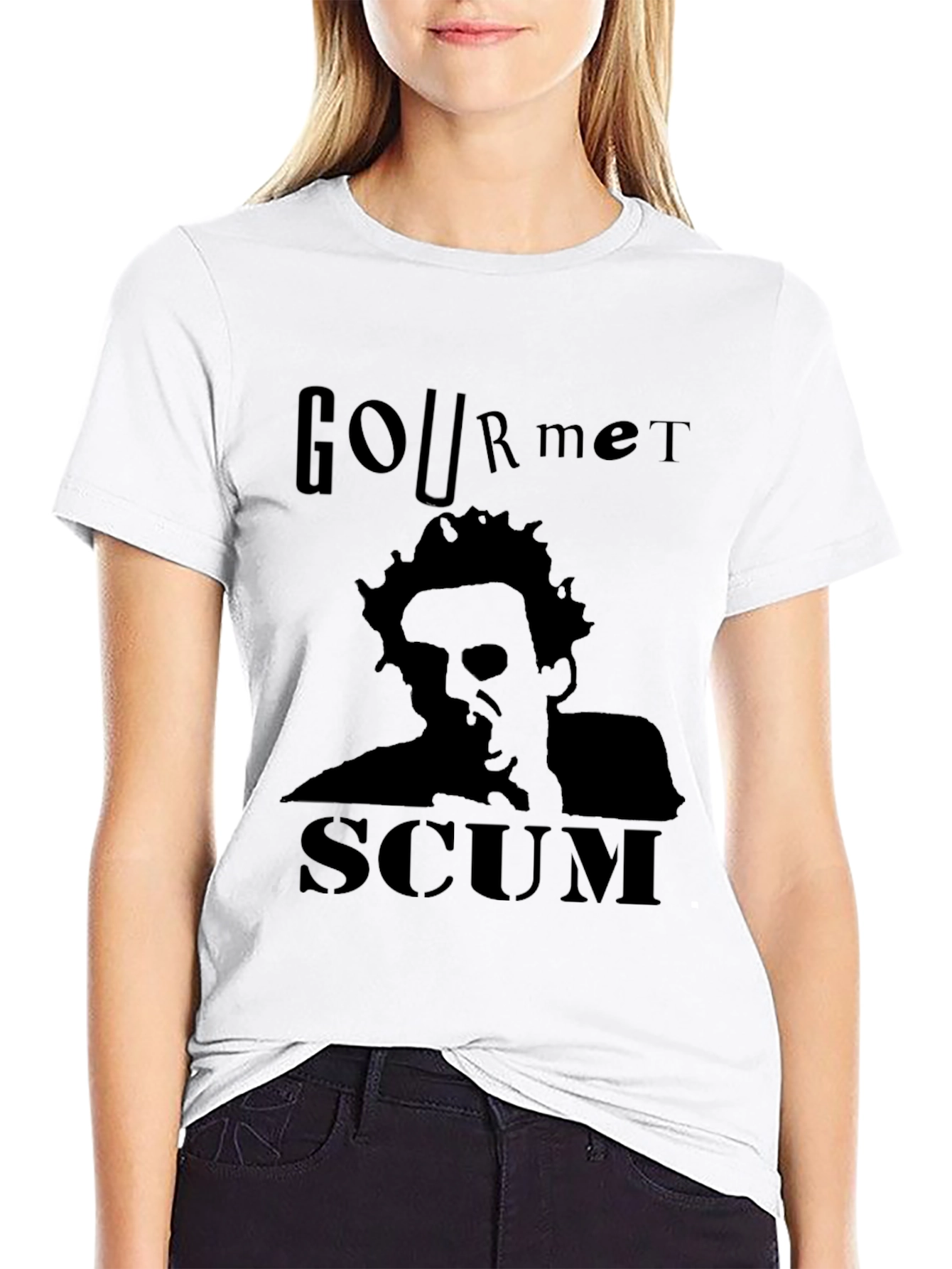 Black Gourmet Scum Black Graphic T-Shirt view 9