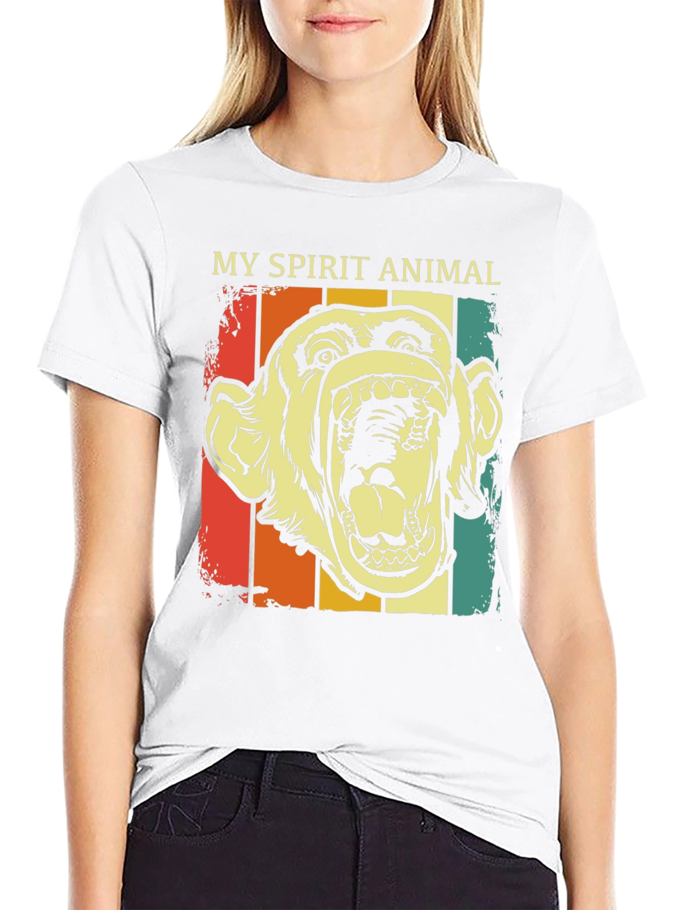 My Spirit Animal Retro Monkey Graphic T-Shirt - 9