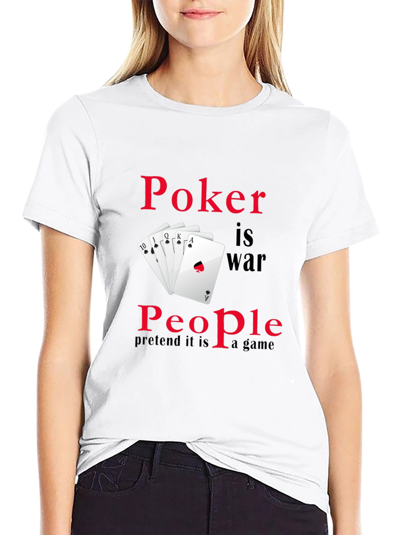 Black Poker is War Funny Graphic Tee view 9
