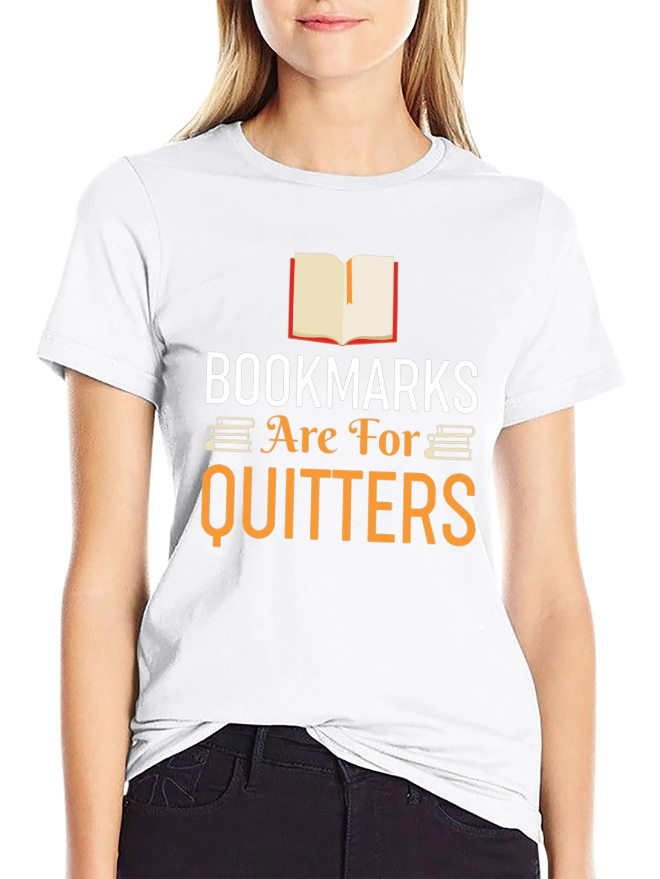 Black Bookmarks Are For Quitters Graphic Tee view 9