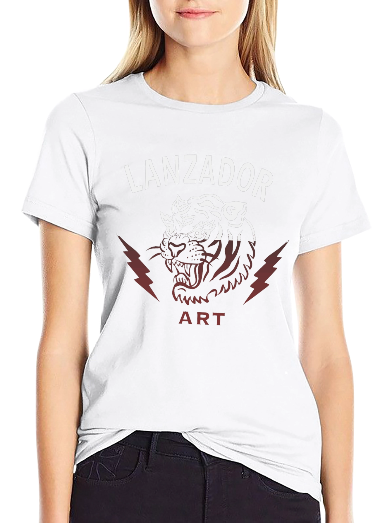 Black Lanzador Art Tiger Graphic T-Shirt view 9